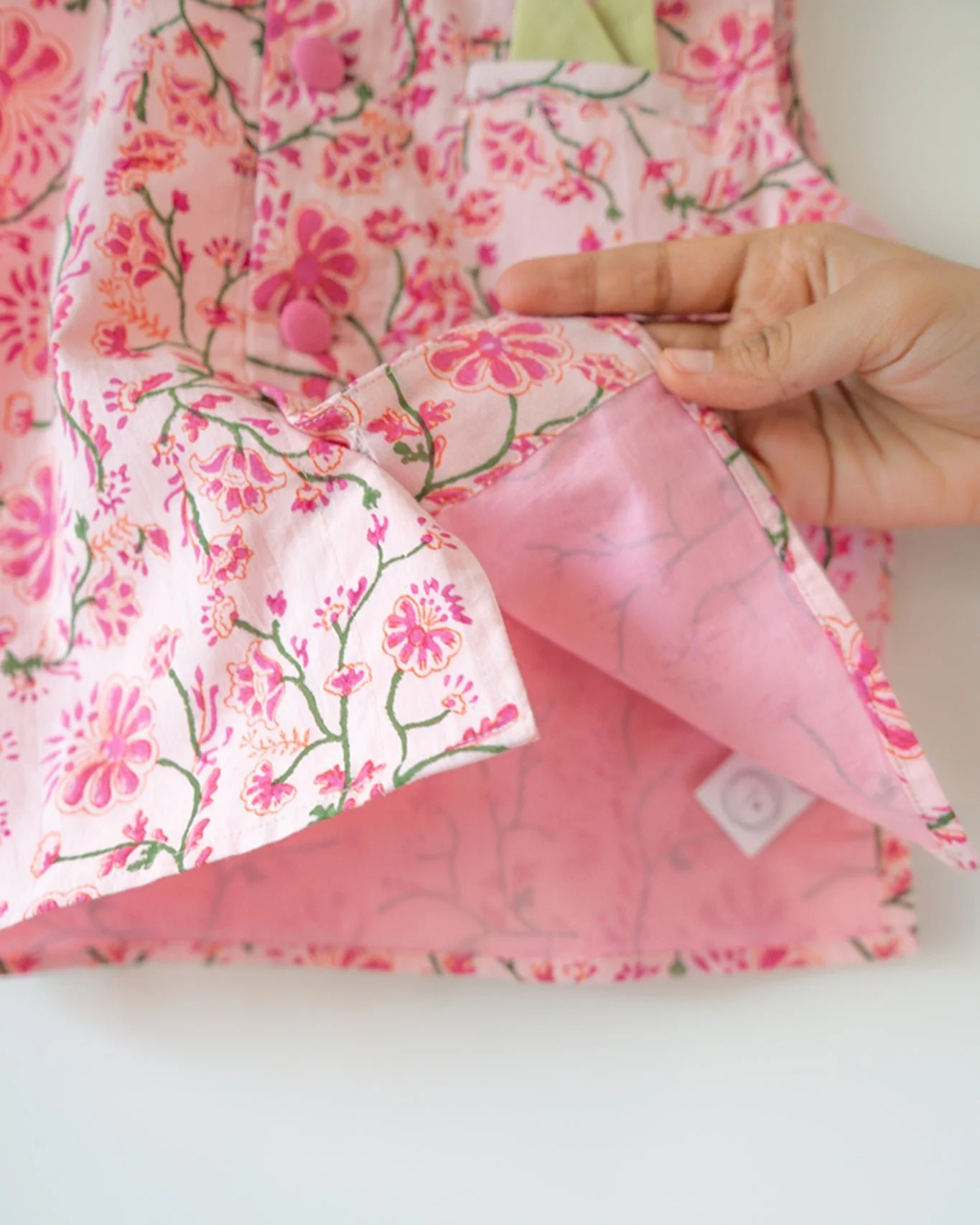 Phool Cotton Pink Floral Bandi - Image 4