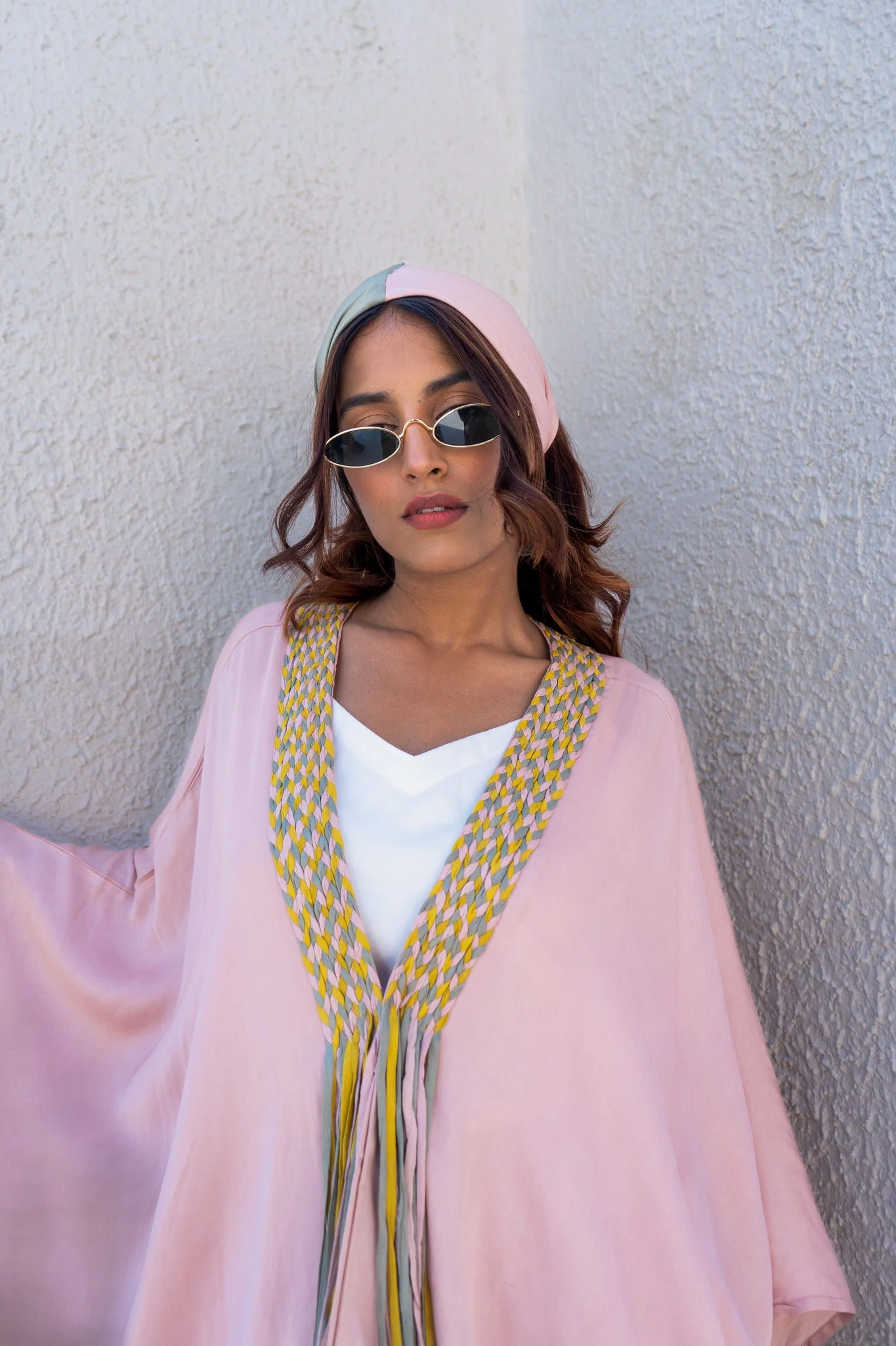 Pink Braided Short Cape - Image 2