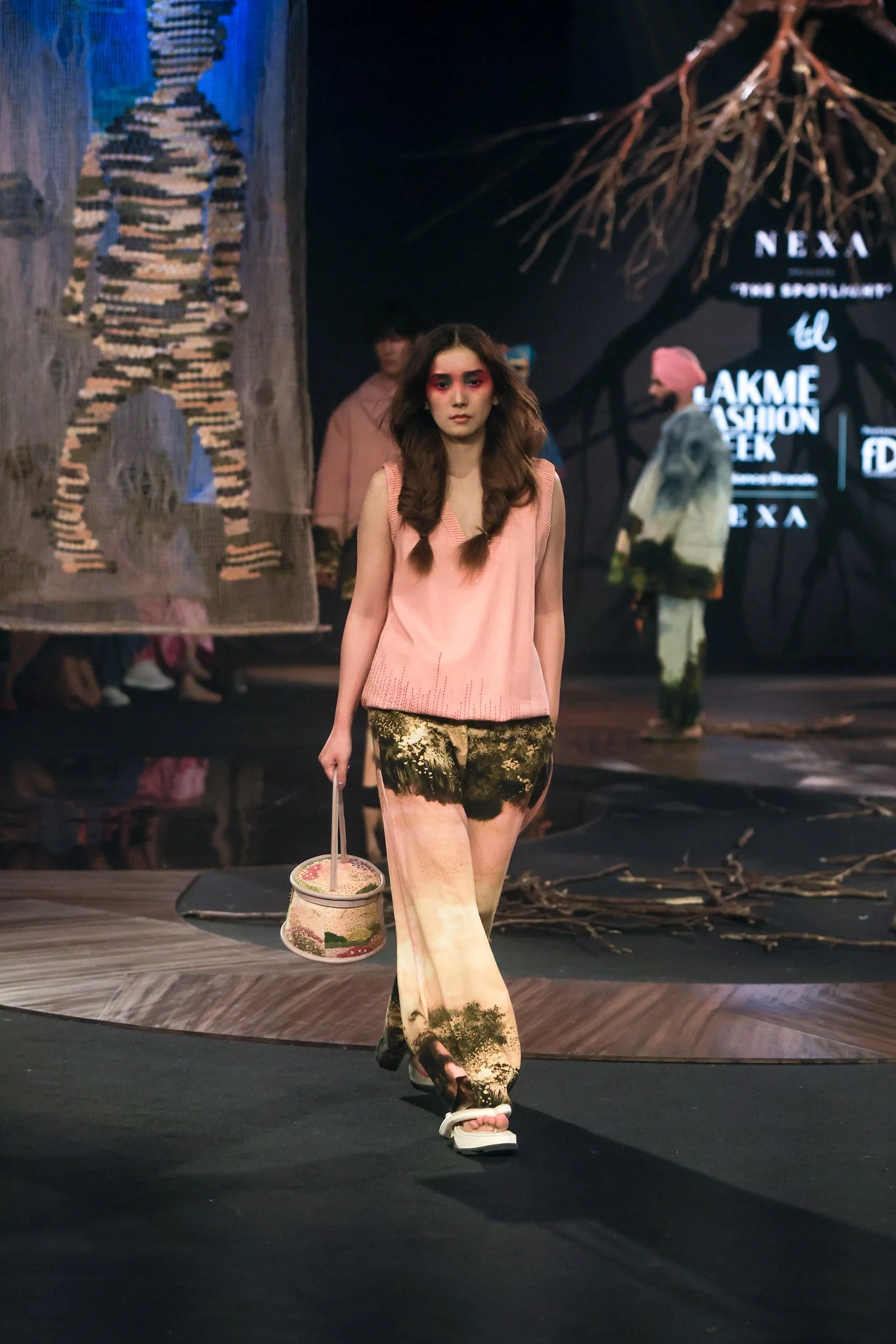 Pink Monet Vest And Trouser Co-ord Set