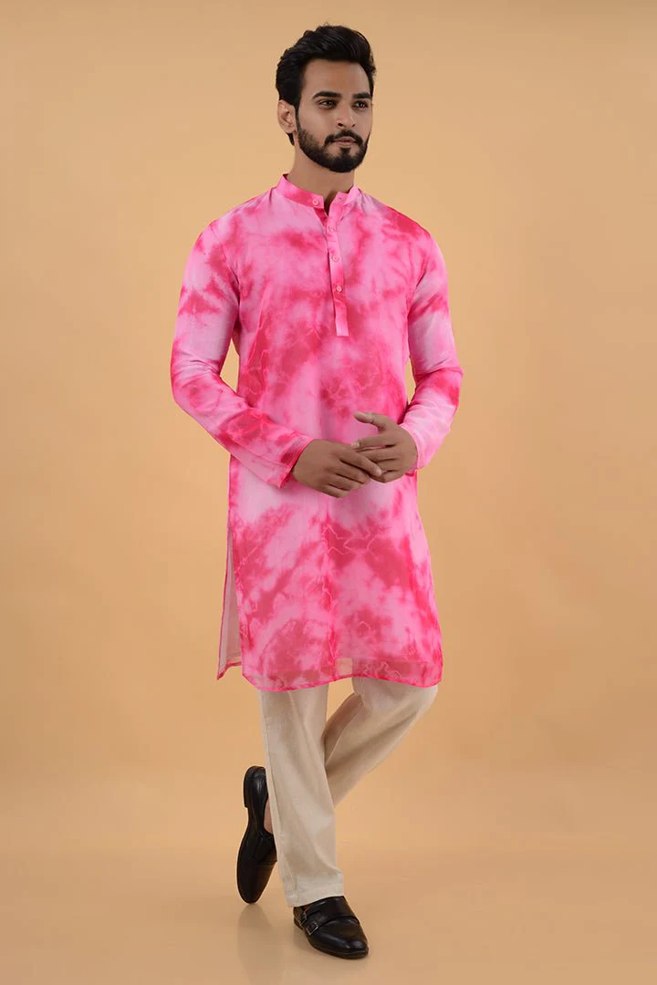 Pink Shibori Kurta - Image 3
