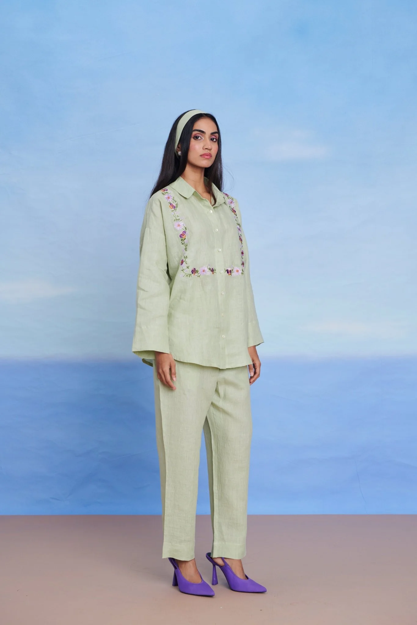 Pista Linen Pleated Pants - Image 2