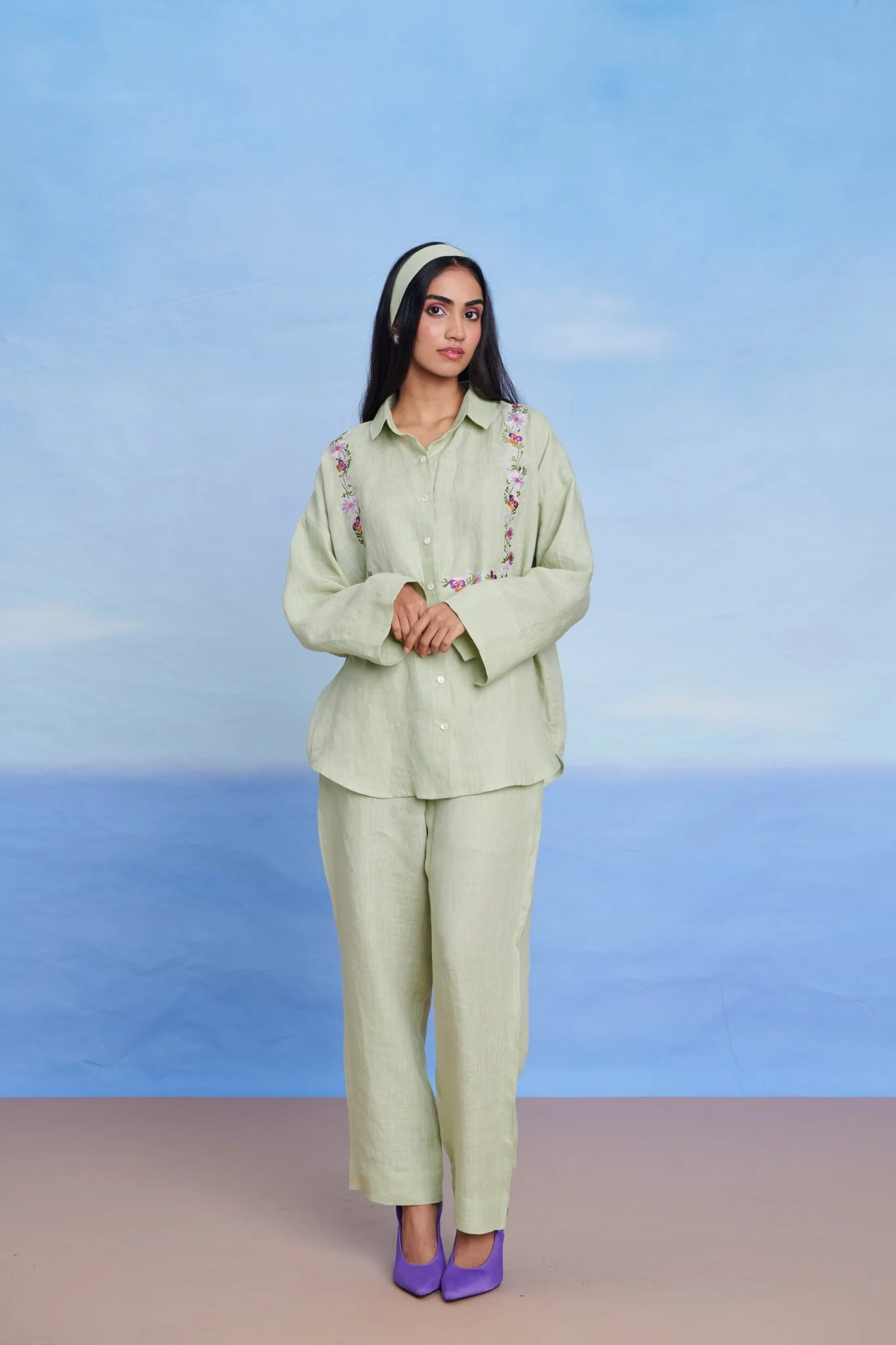 Pista Linen Pleated Pants - Image 3