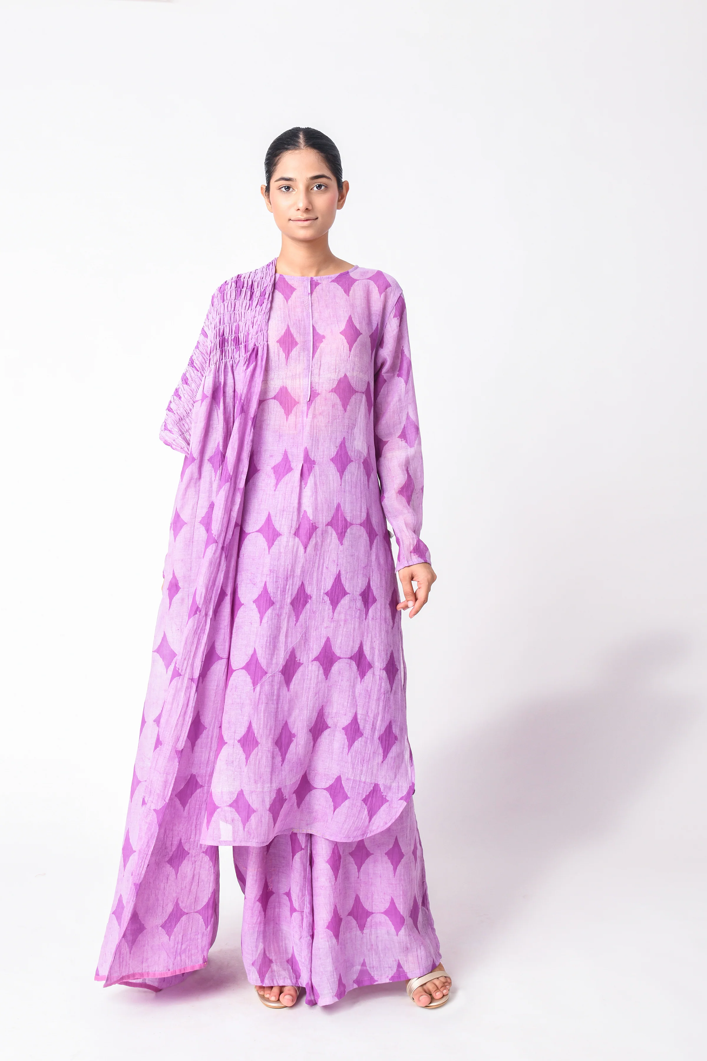 Plum Dupatta Set - Image 4