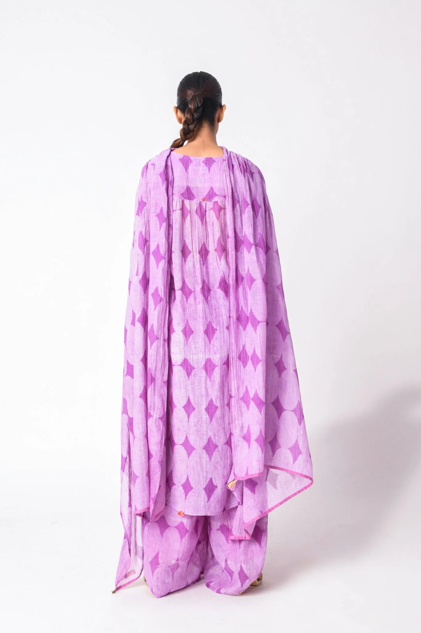 Plum Dupatta Set - Image 5