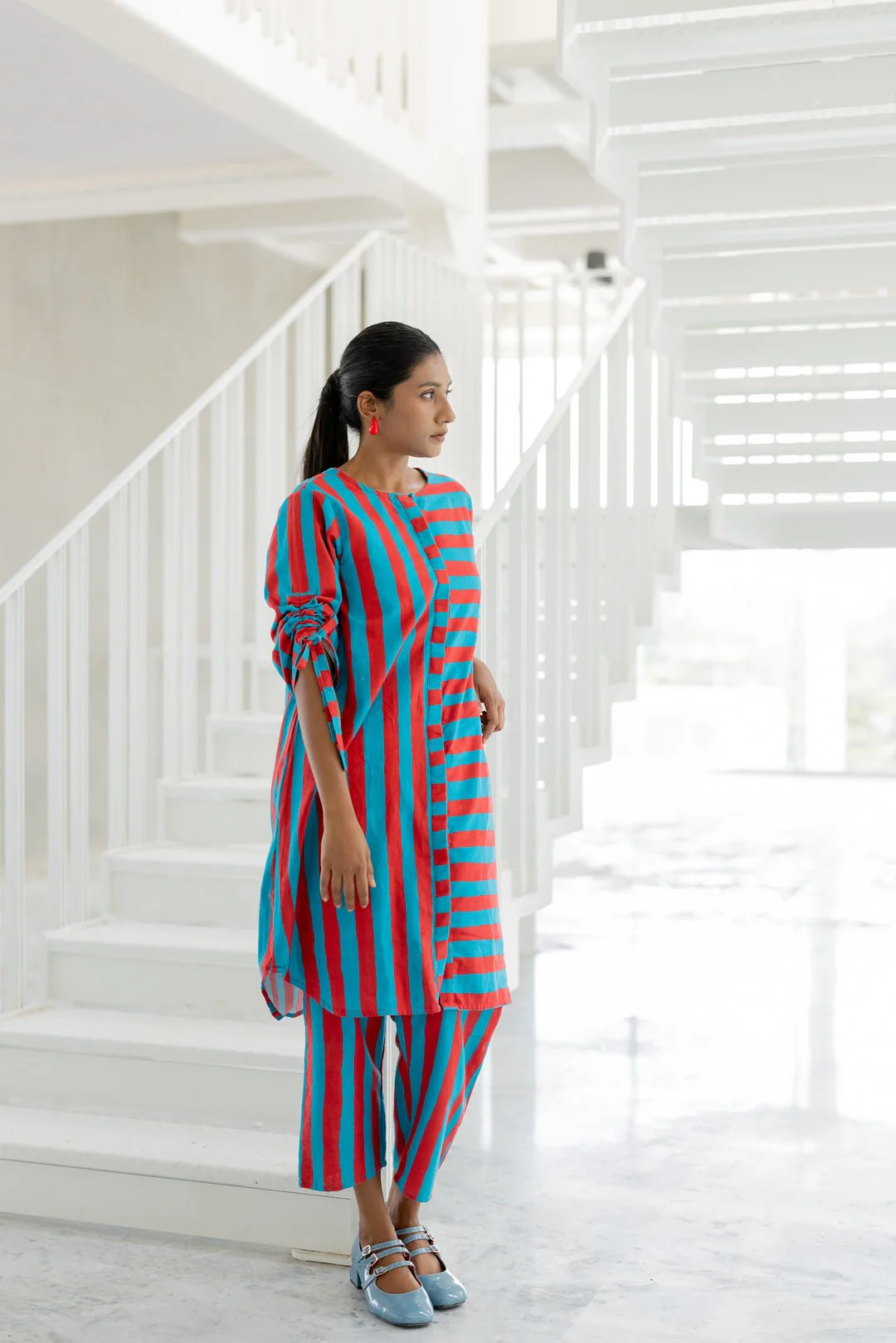 Poppy and Blue Stripe Co-ord Set - Image 4