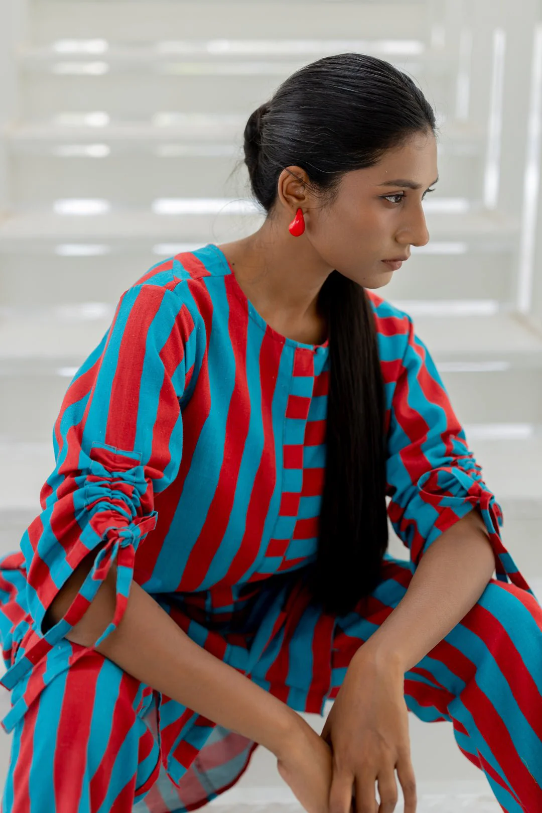 Poppy and Blue Stripe Co-ord Set - Image 6