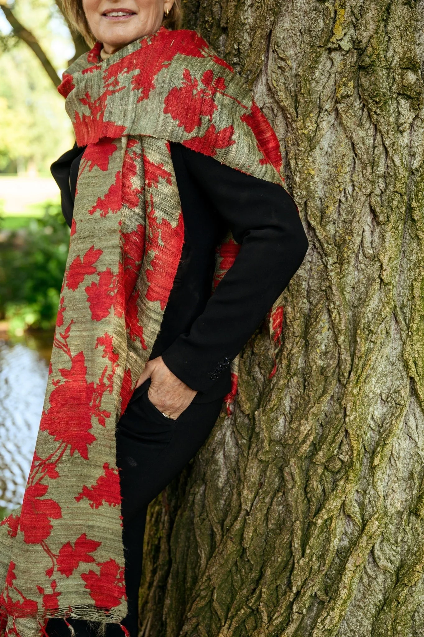 Poppy Peace Silk Scarf - Image 3