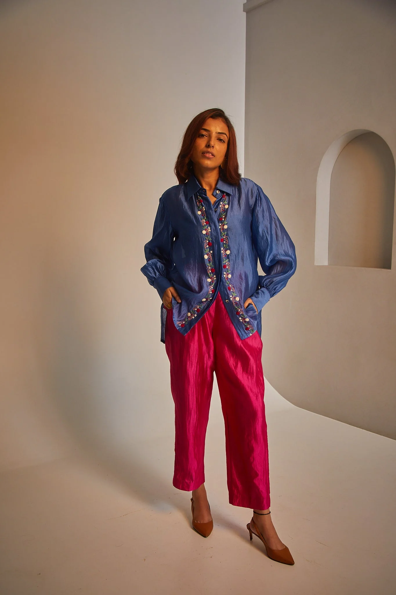 Poppy Silk Set - Blue - Image 3