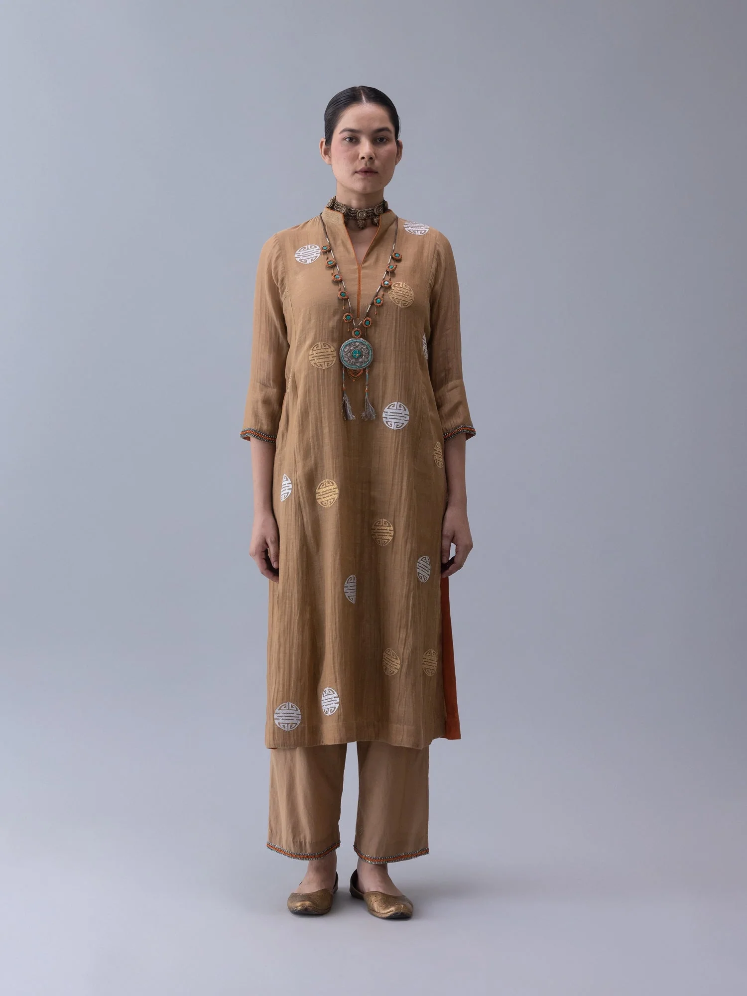 Qin Beige Kurta - Image 3