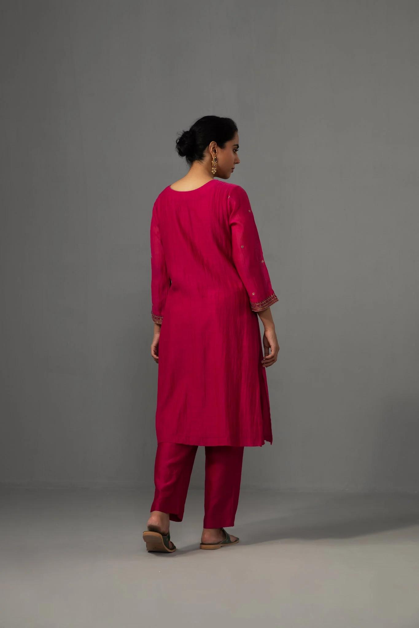Ramya Kurta Dupatta Set - Fuchsia Pink - Image 5