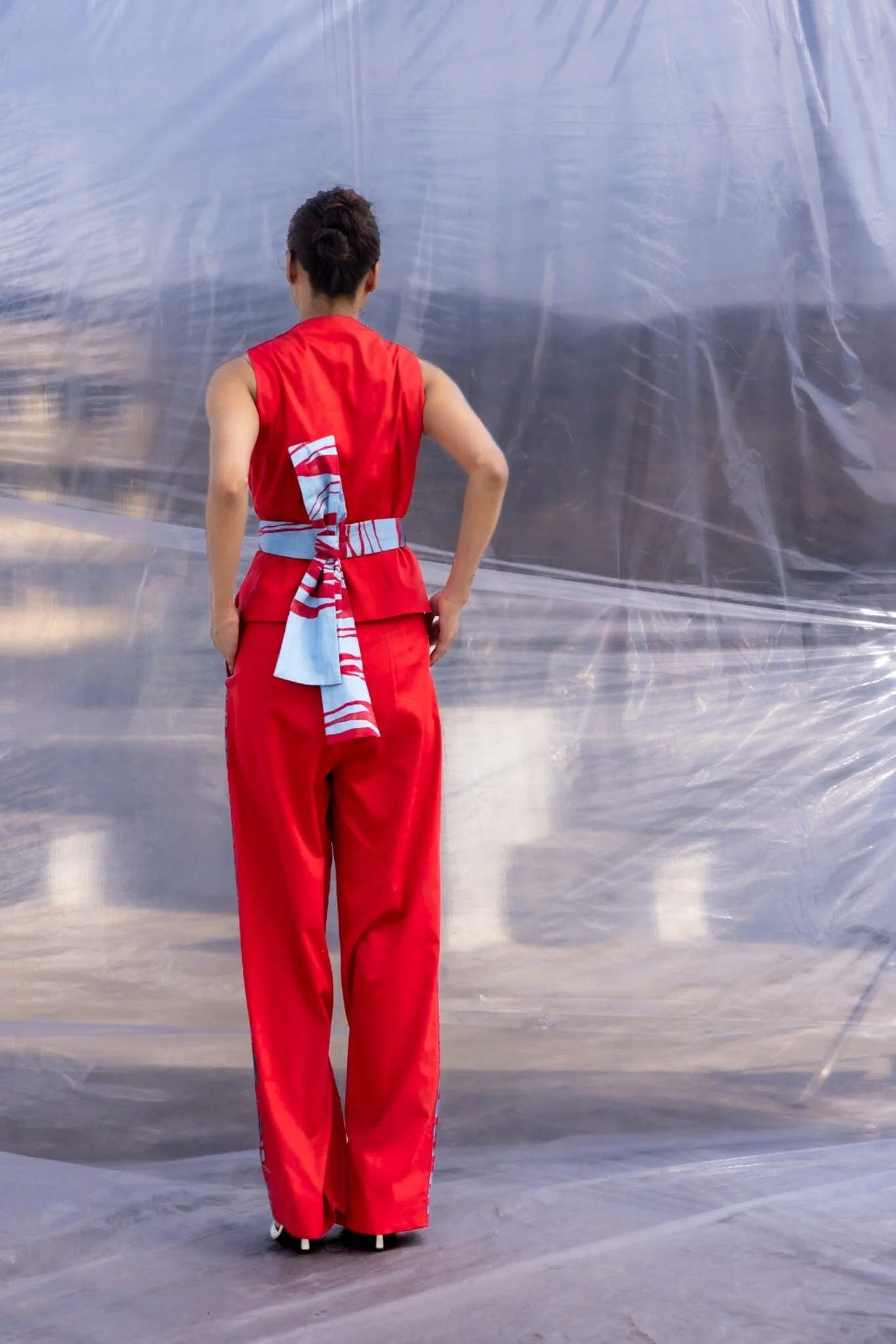 Red Waist Coat Pants Set - Image 3