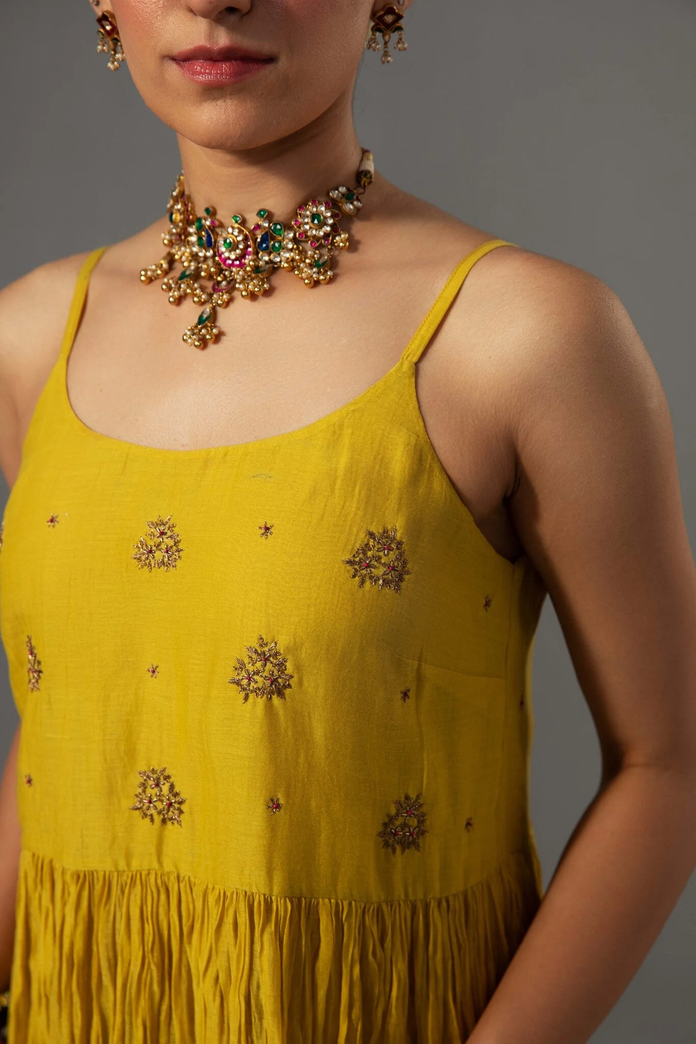 Roomani Ghera Set - Yellow - Image 3