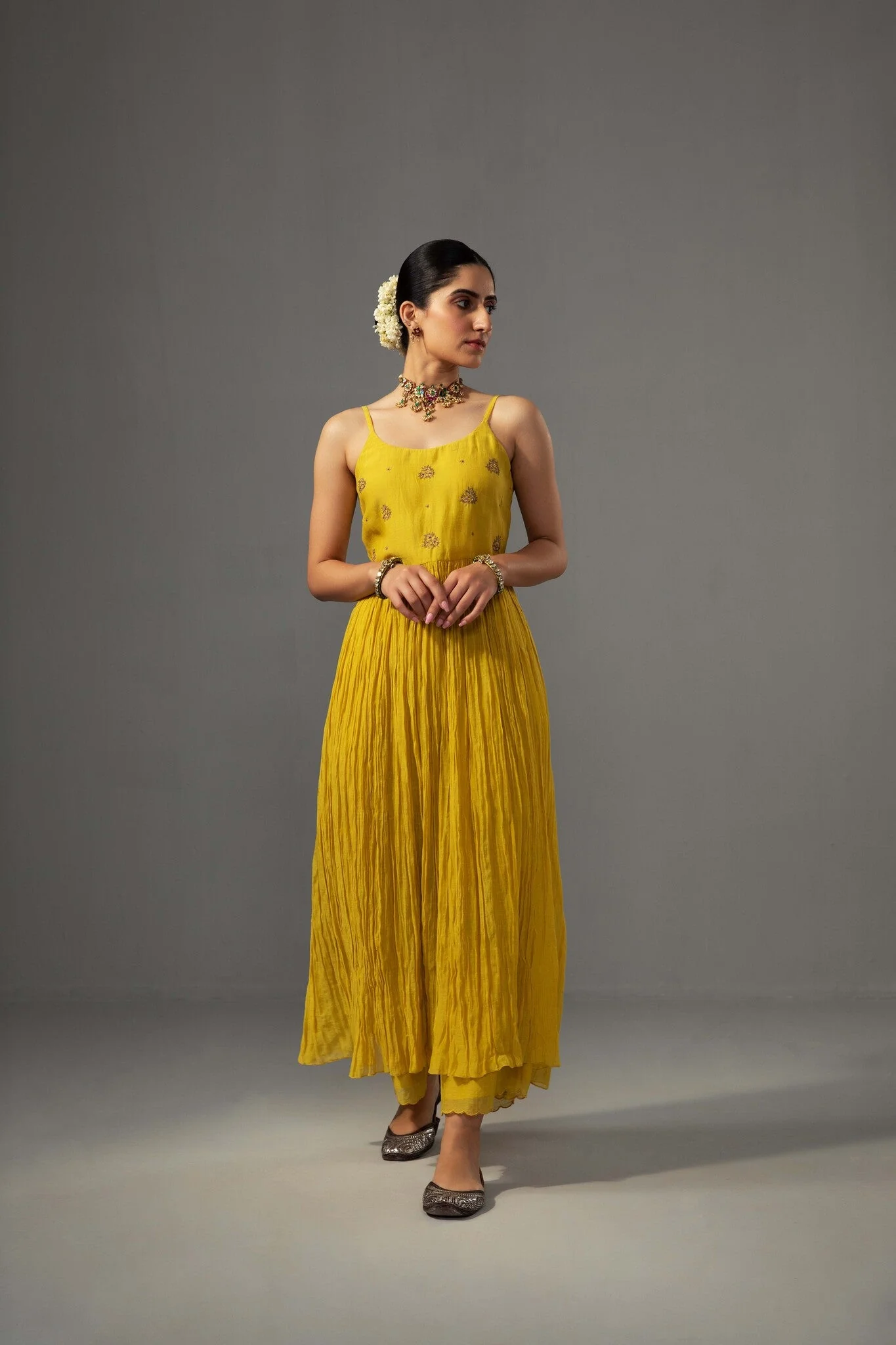Roomani Ghera Set - Yellow - Image 4
