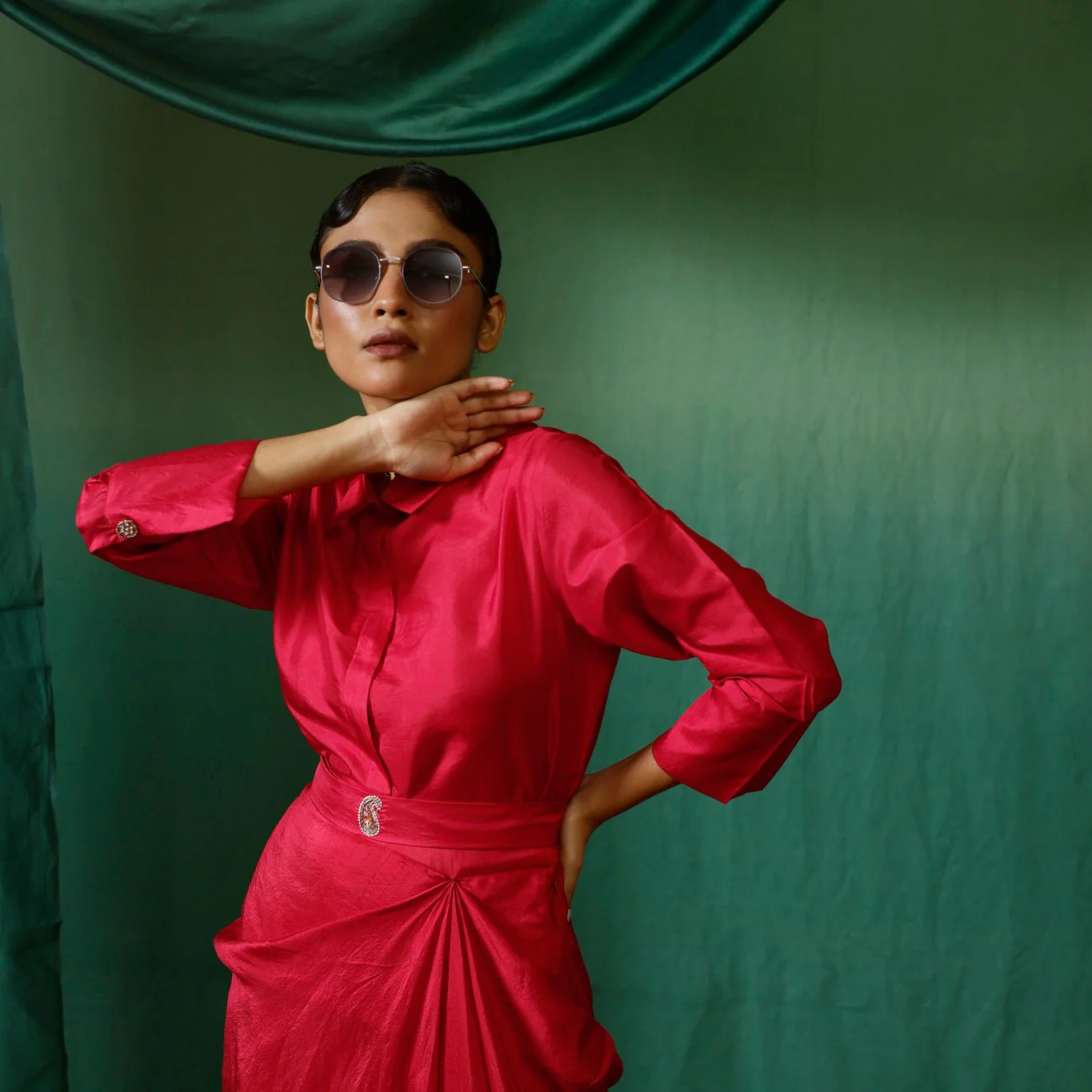 Roop Drape Skirt Set - Image 3