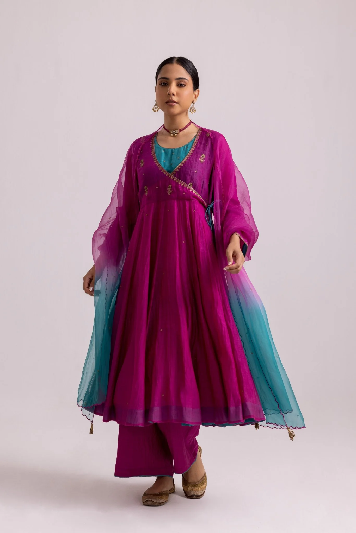 Ruhana Anarkali Set - Magenta