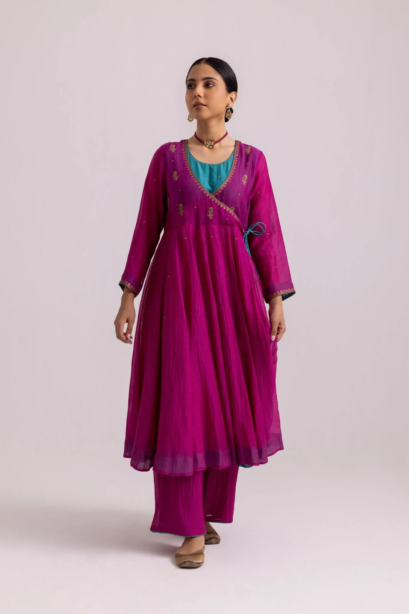 Ruhana Anarkali Set - Magenta - Image 2