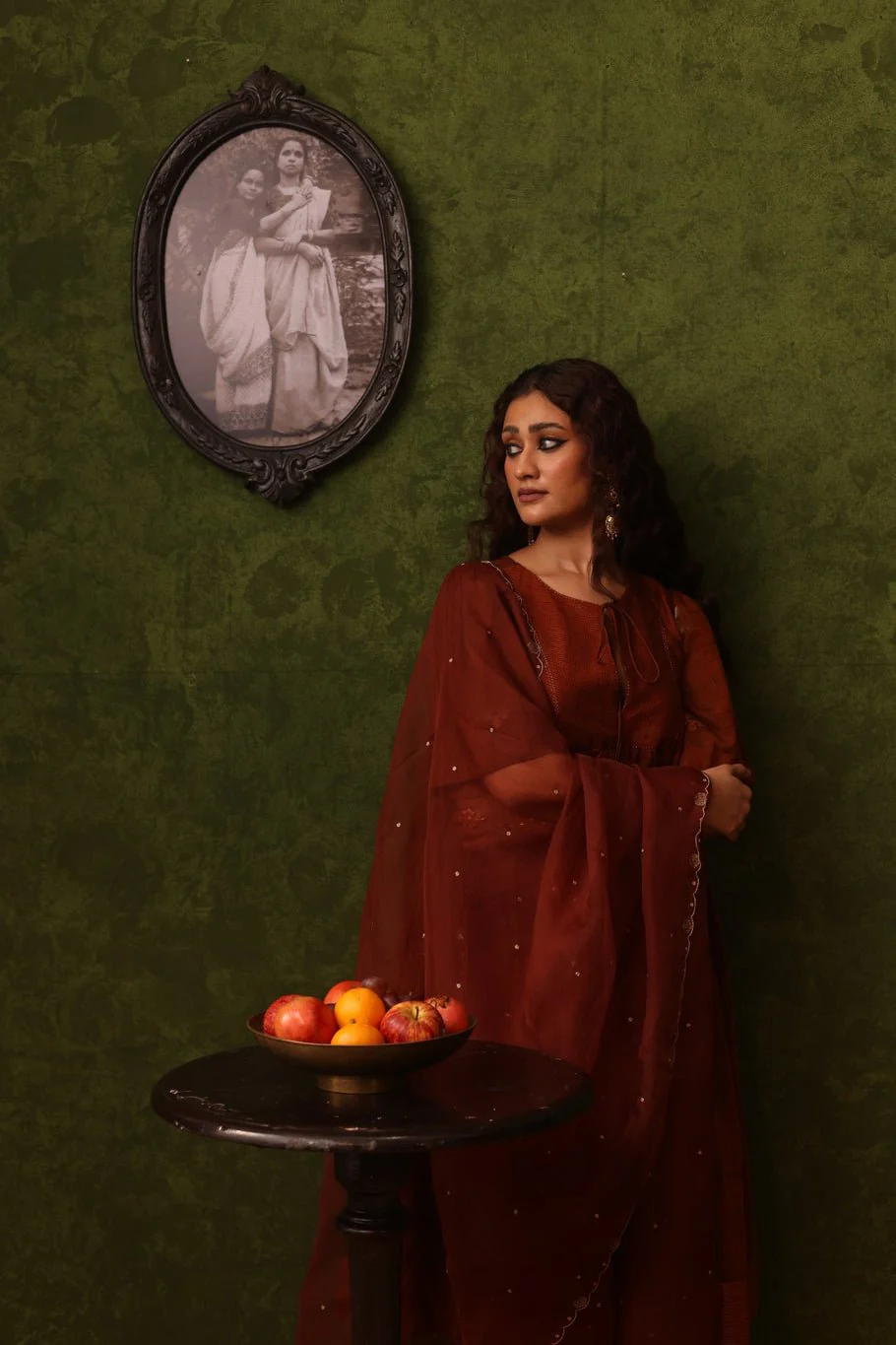 Rust Organza Dupatta