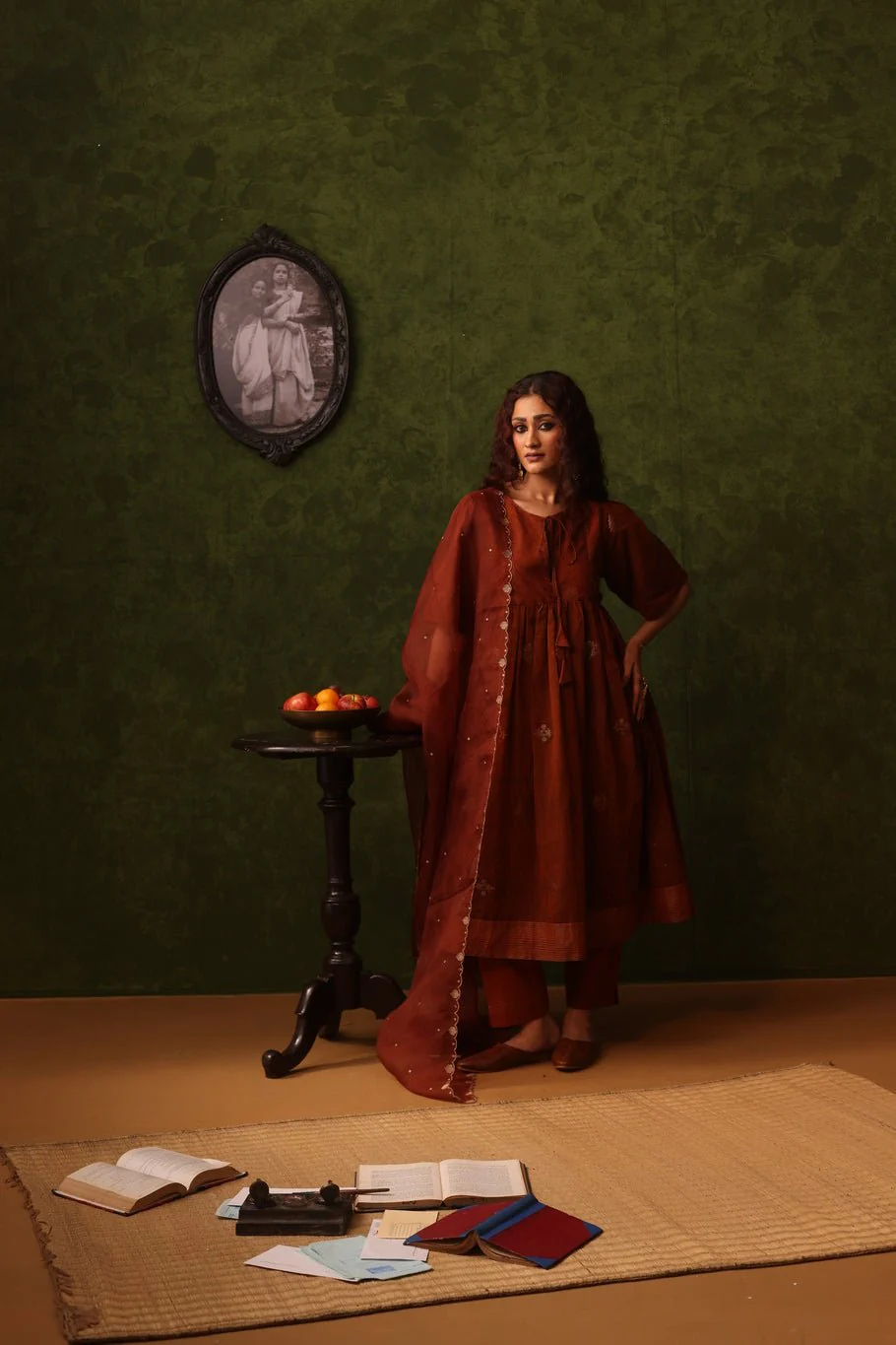 Rust Organza Dupatta - Image 3