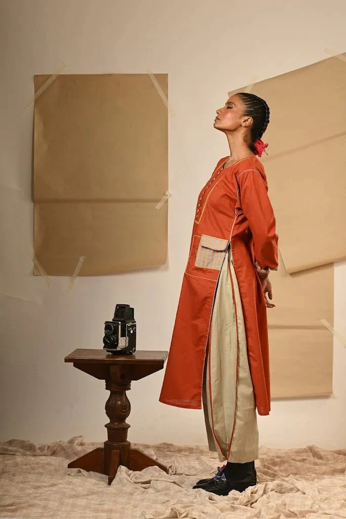 Rust Tunic Pants Set - Image 3
