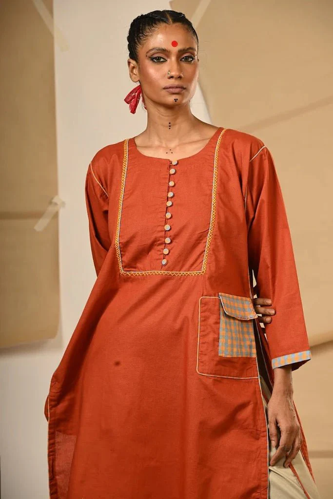 Rust Tunic Pants Set - Image 4