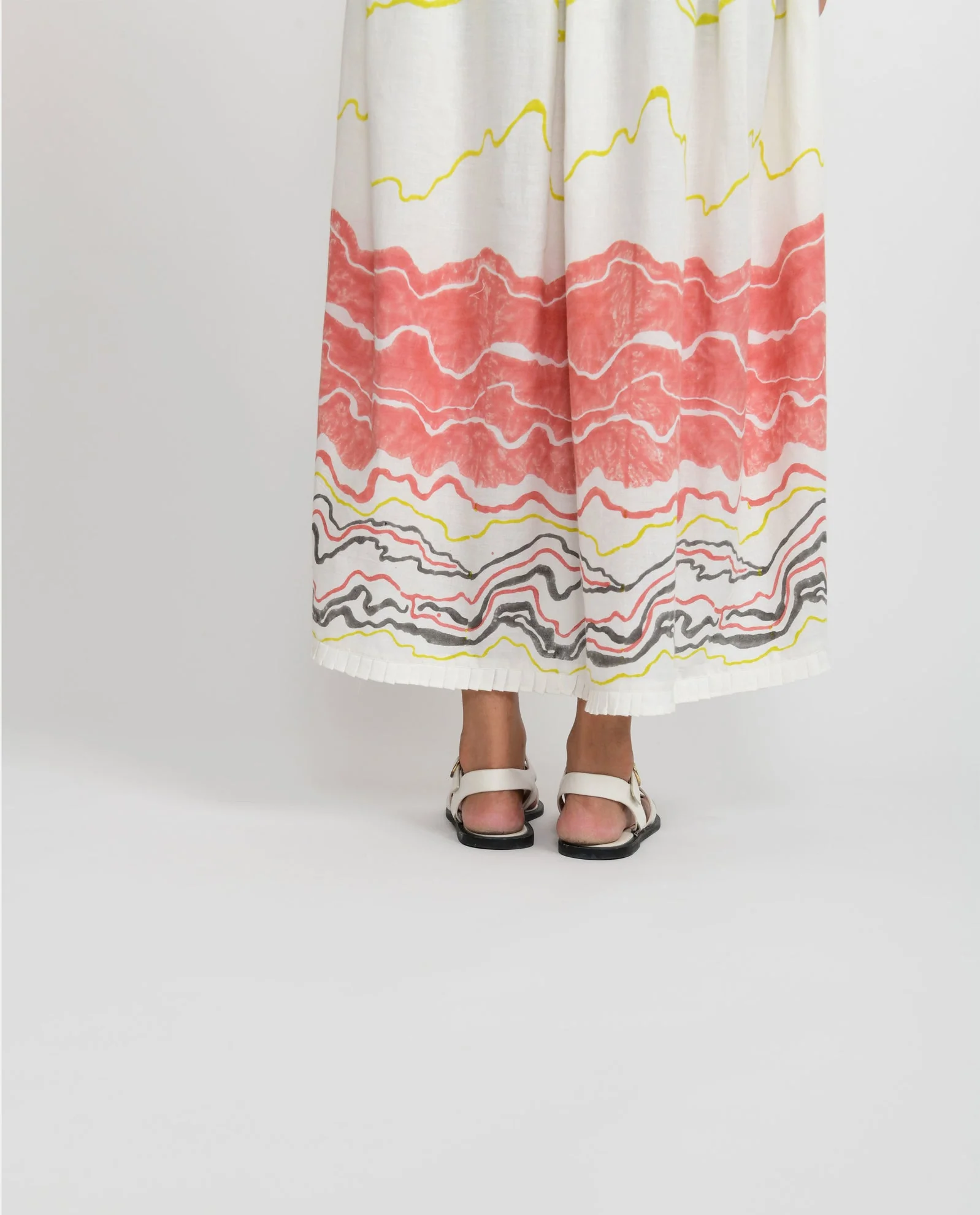 Salmon Gathered Midi Dress - Image 8