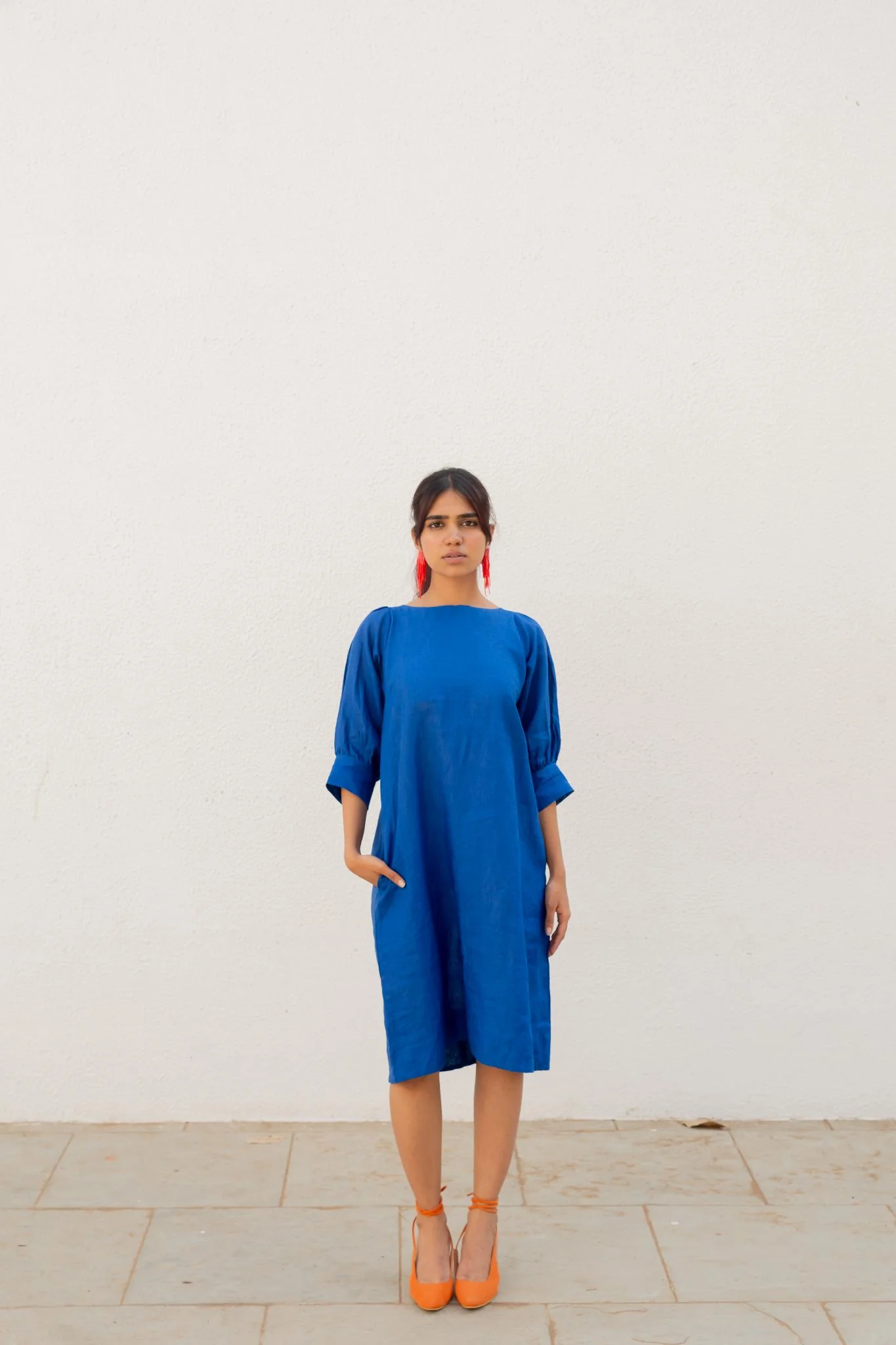 Sapphire Blue Linen Dress - Image 5
