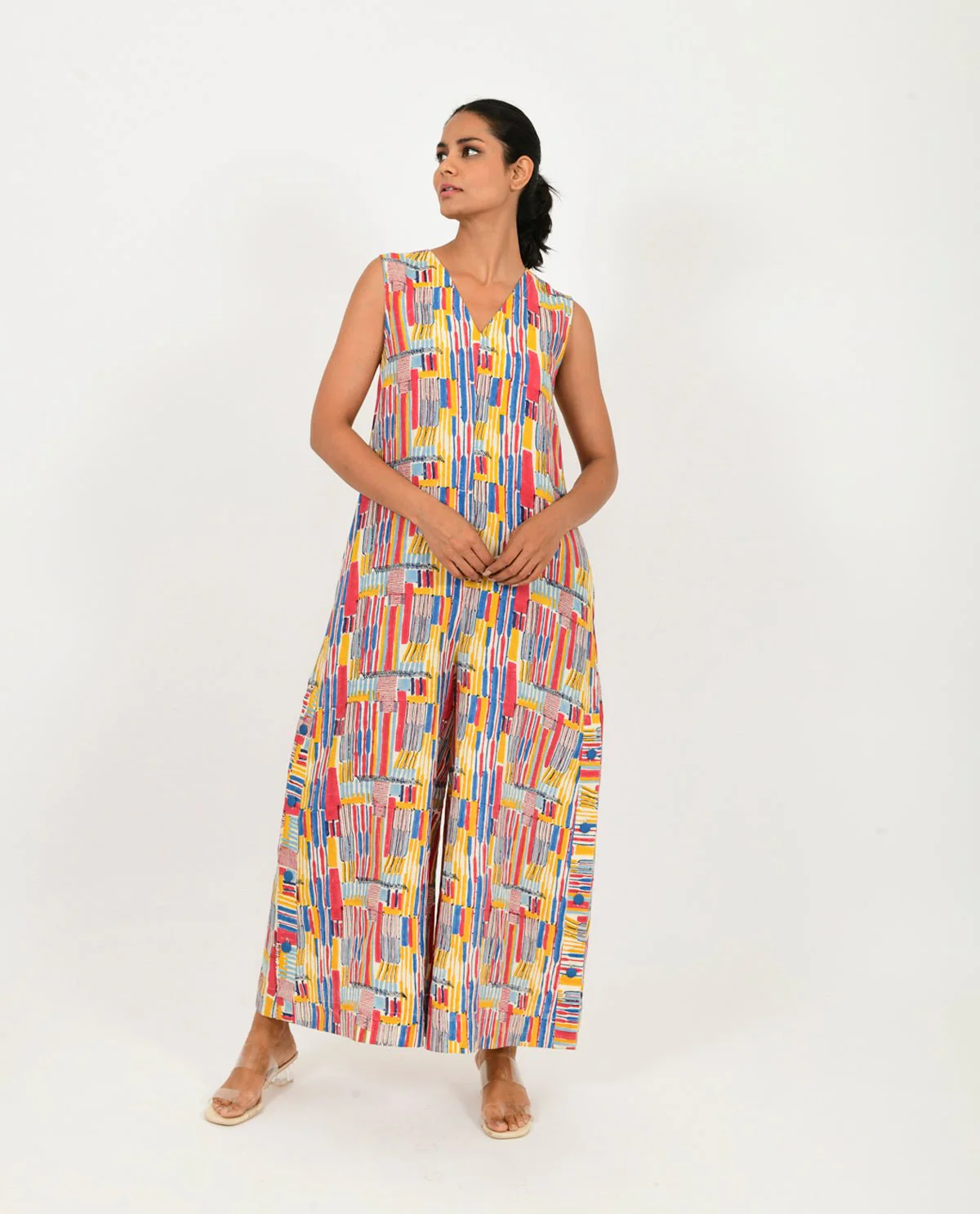 Scribble Linen Multi Jumpsuit - Image 3