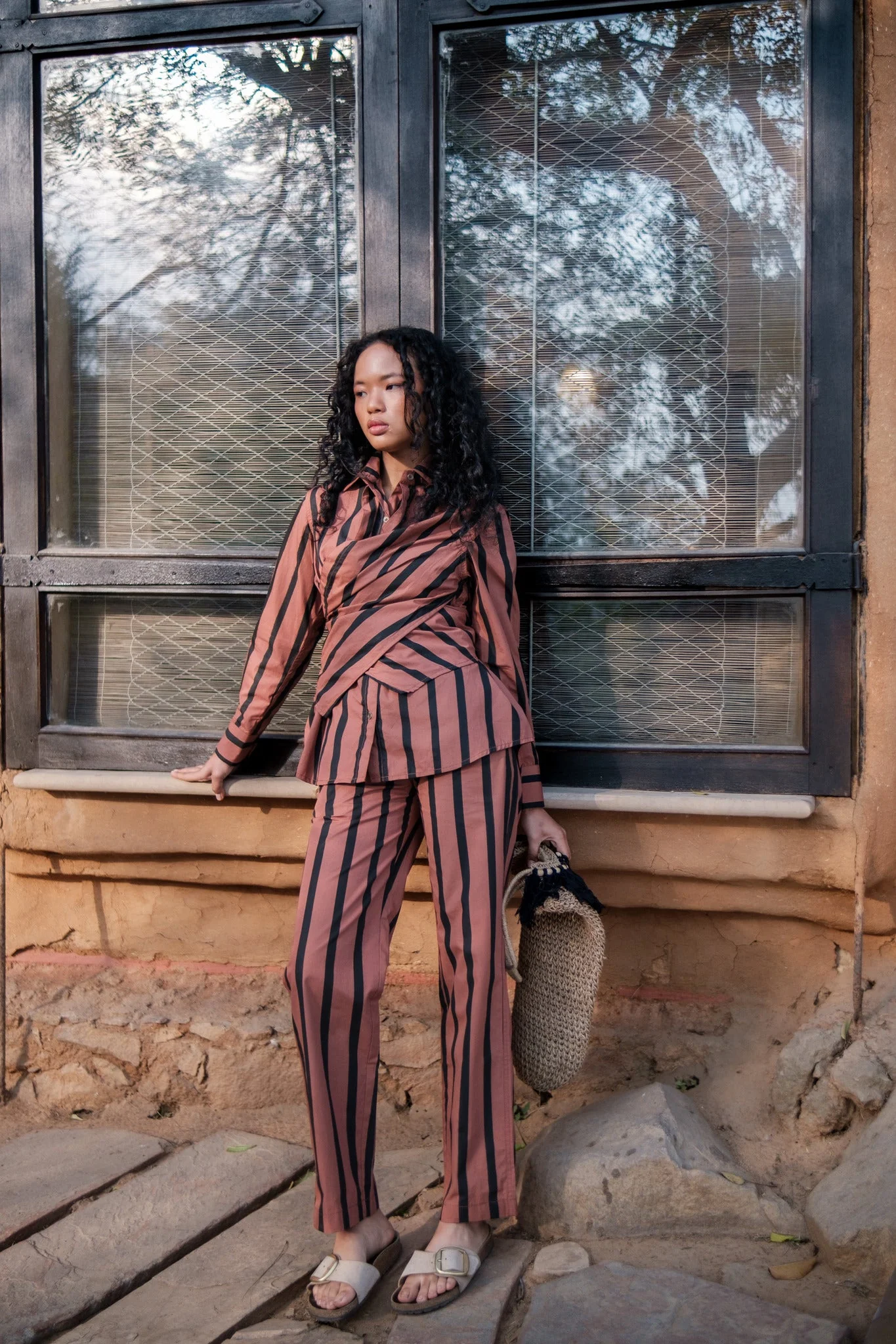 Seattle Wrap Shirt - Stripe Print - Image 3