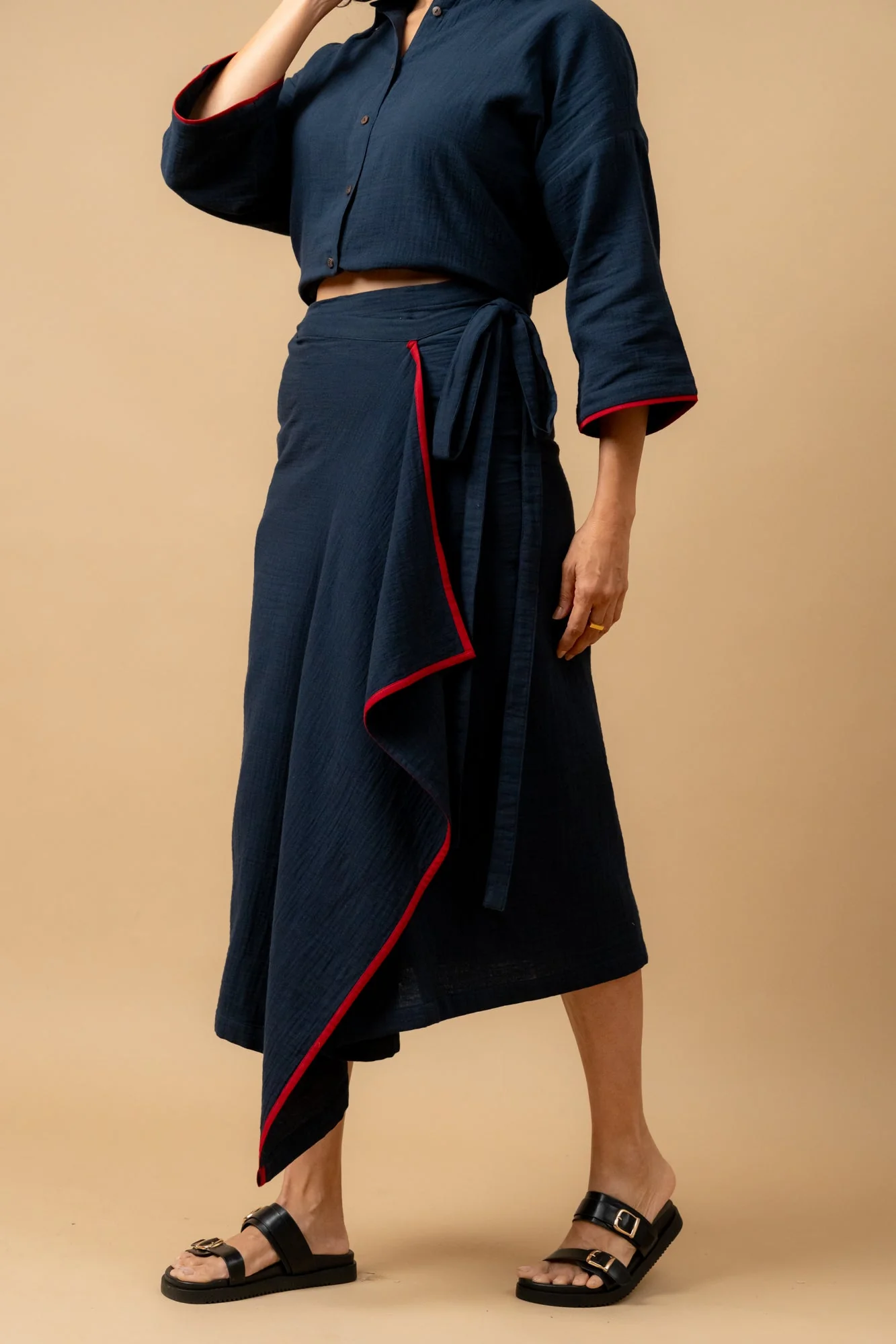 Shirin Blue Organic Cotton Skirt - Image 2