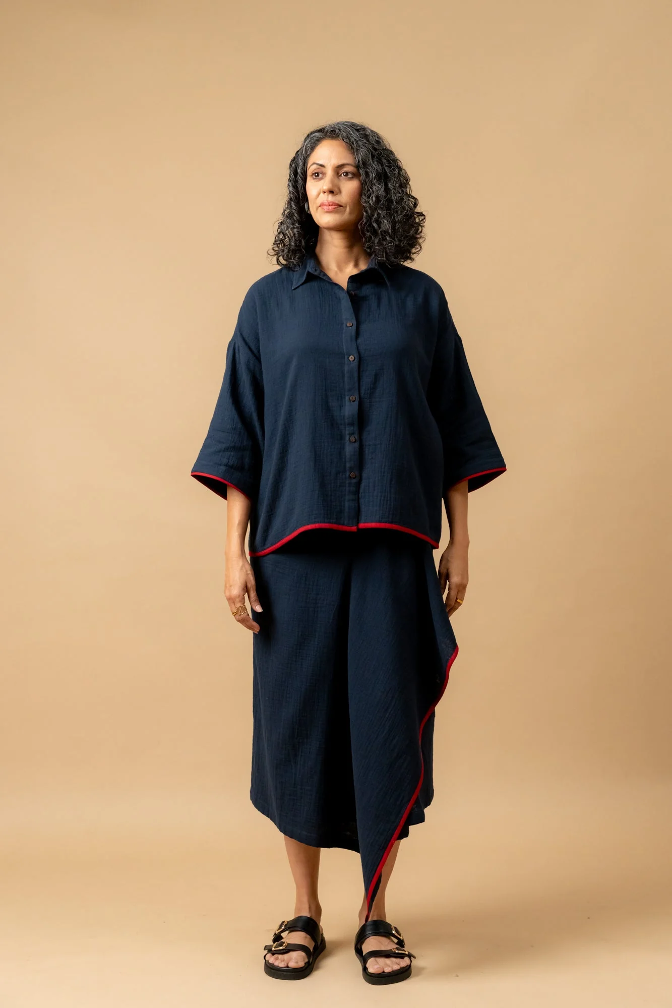 Shirin Blue Organic Cotton Skirt - Image 3