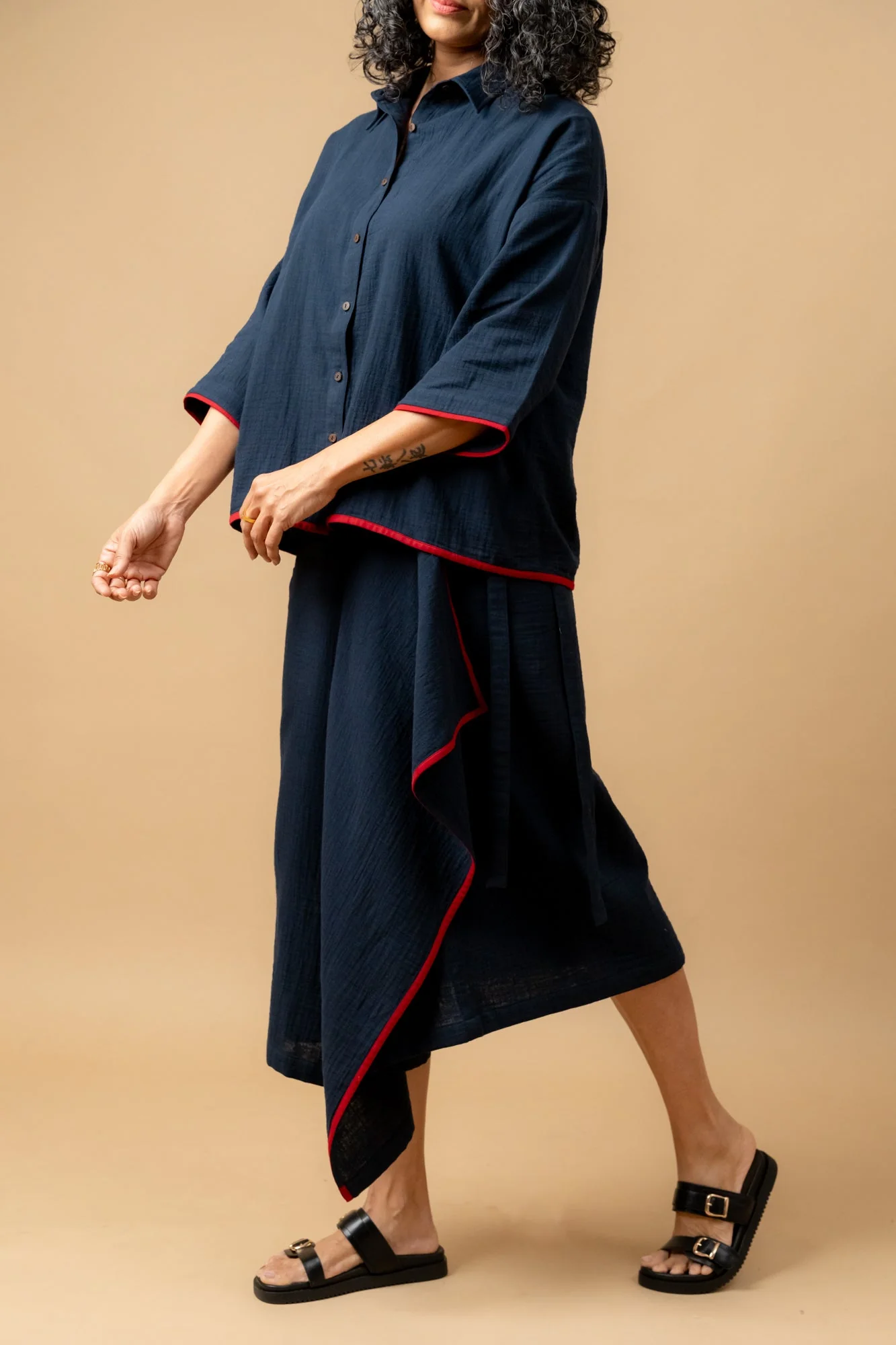 Shirin Blue Organic Cotton Skirt - Image 4