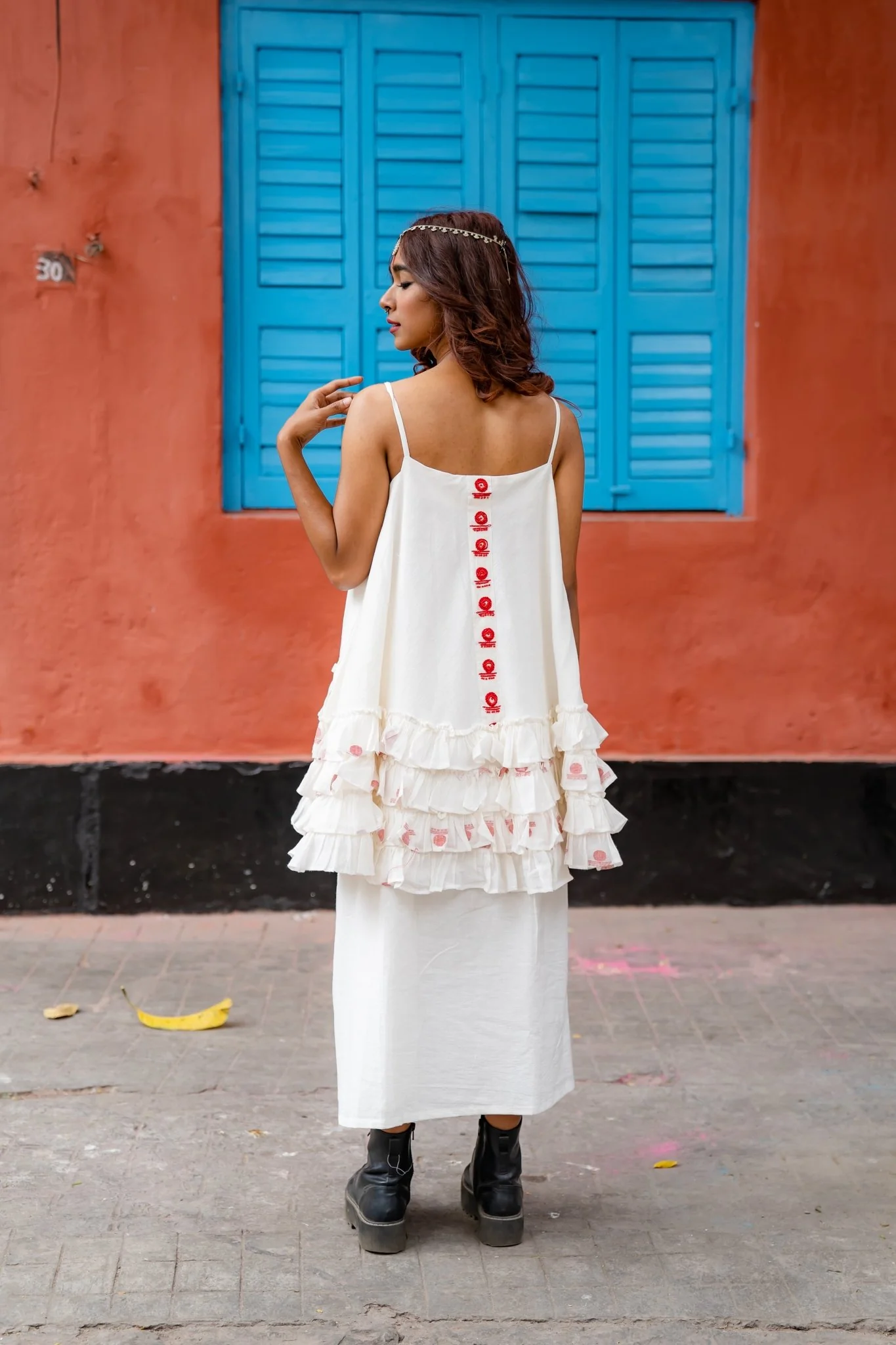 Shvet White Frill Top - Image 2