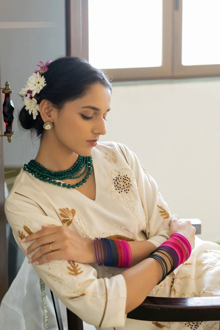 Shwetara Kurta and Sheer Pants Set - Image 2