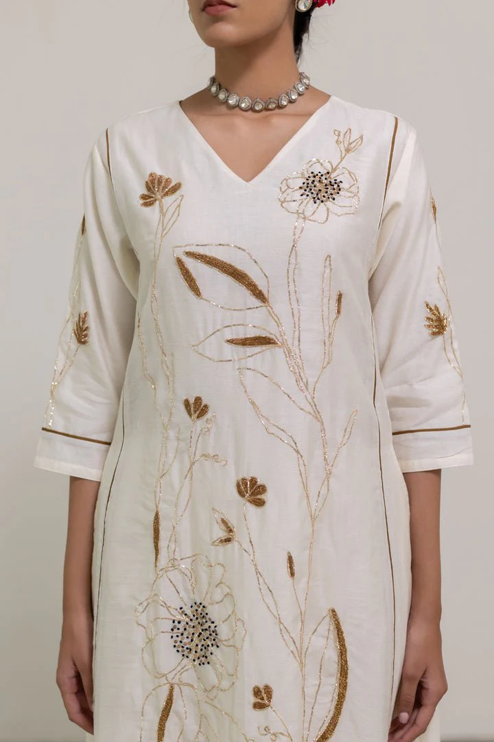 Shwetara Kurta and Sheer Pants Set - Image 6