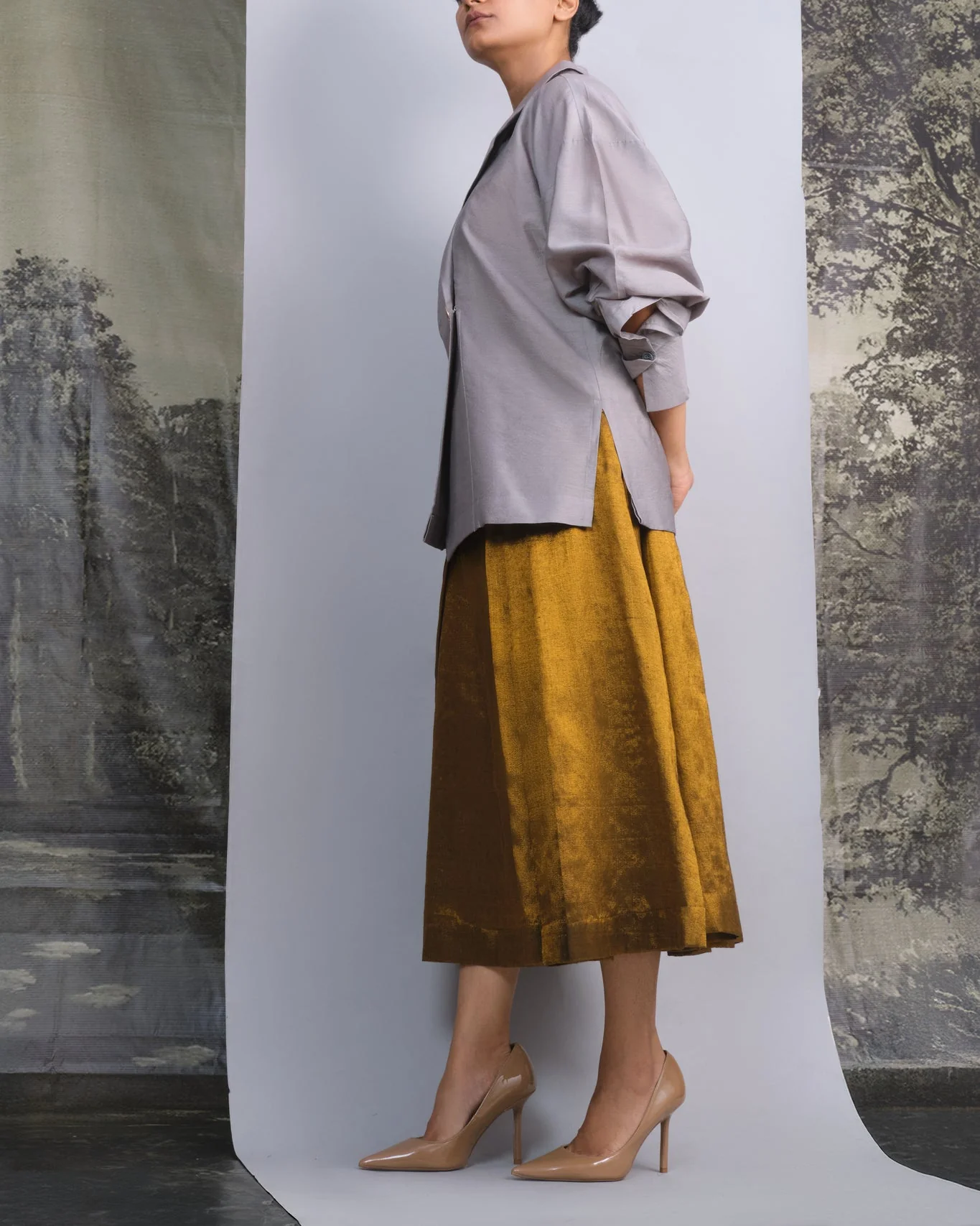 Silver & Gold Chanderi Co-ord Set - Image 7