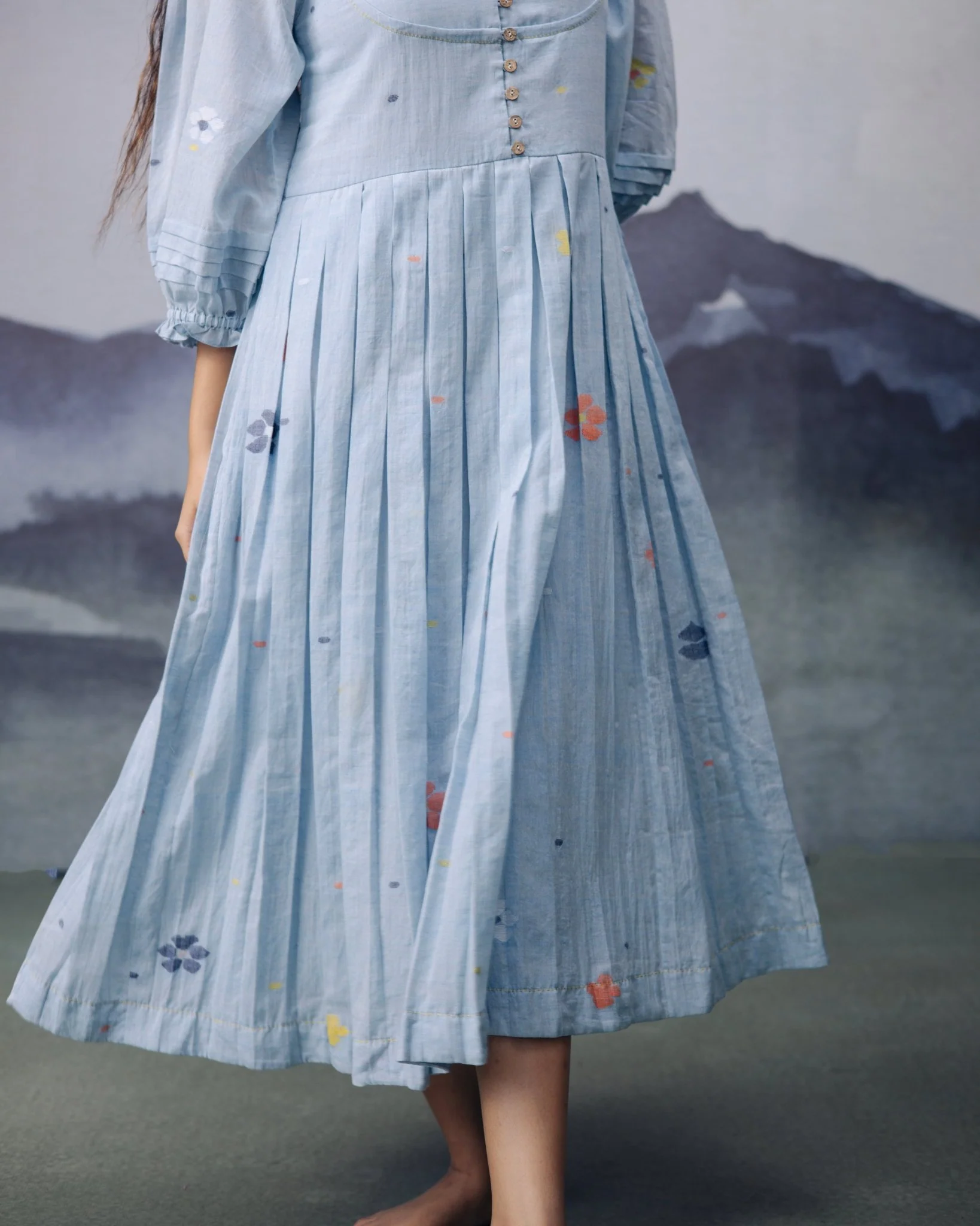 Sky Daisy Desire Box Pleat Dress - Image 3
