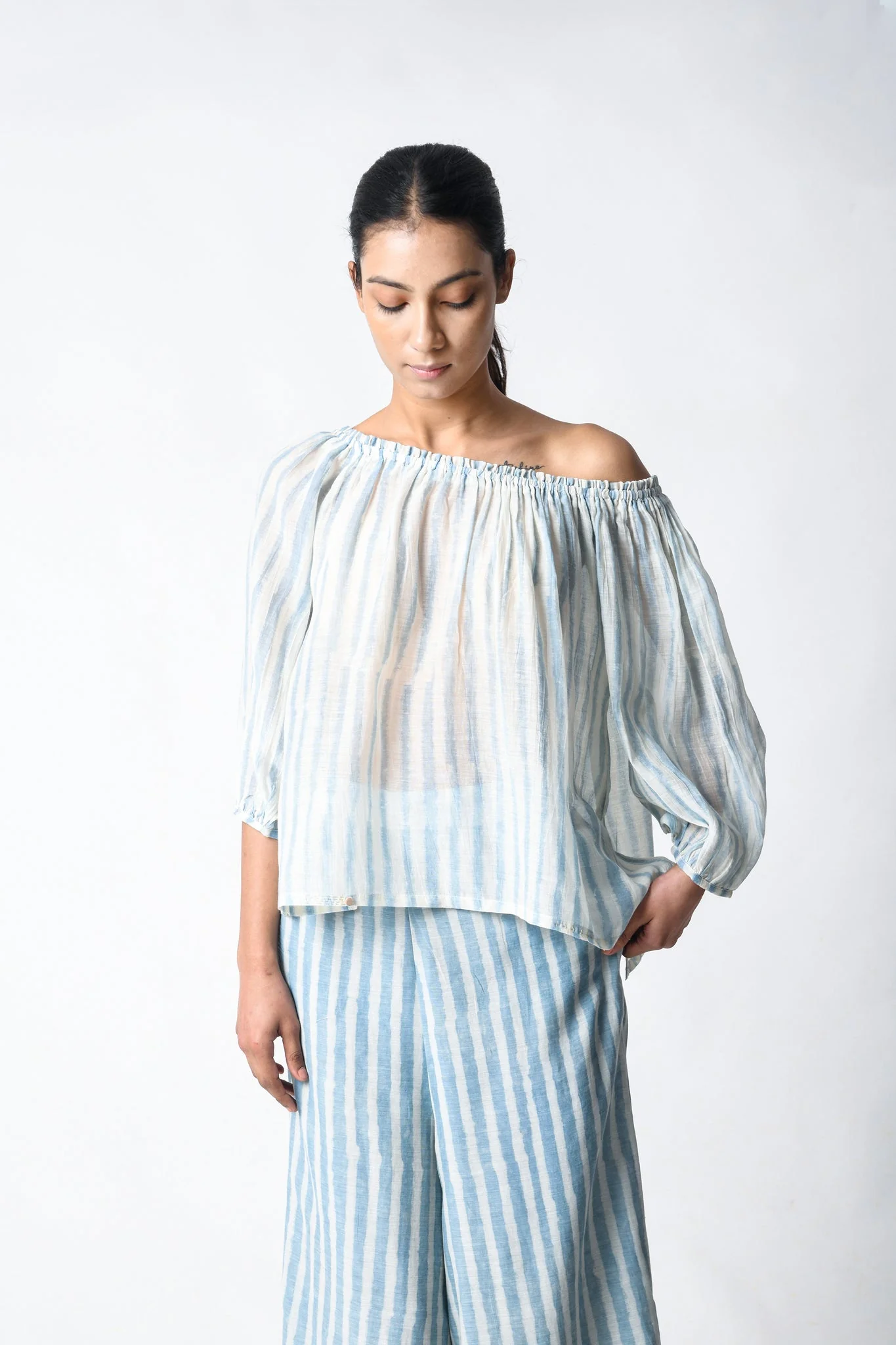 Sky Off Shoulder Co-ord Set - Image 2