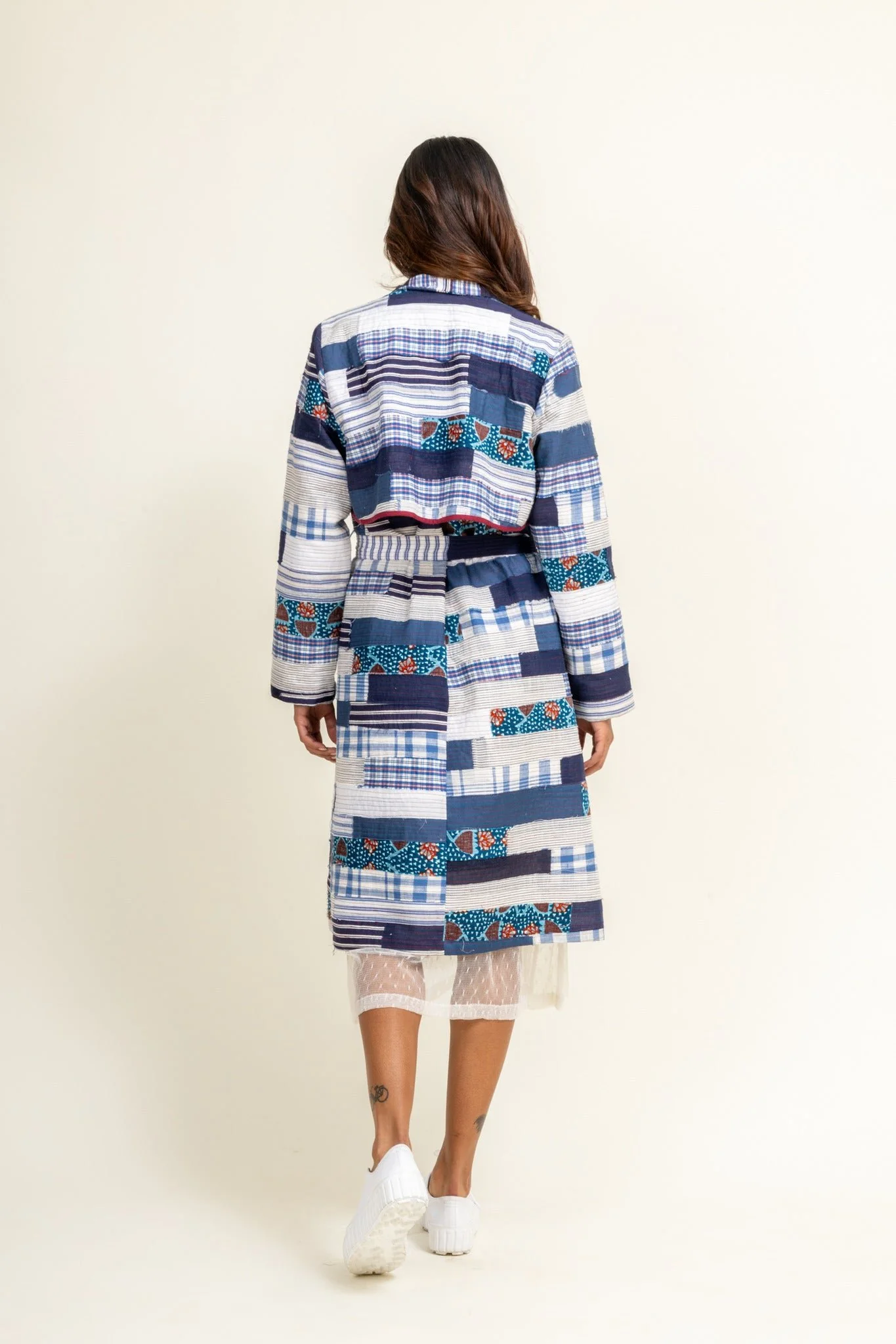 Sky Patchwork Trench - Image 9