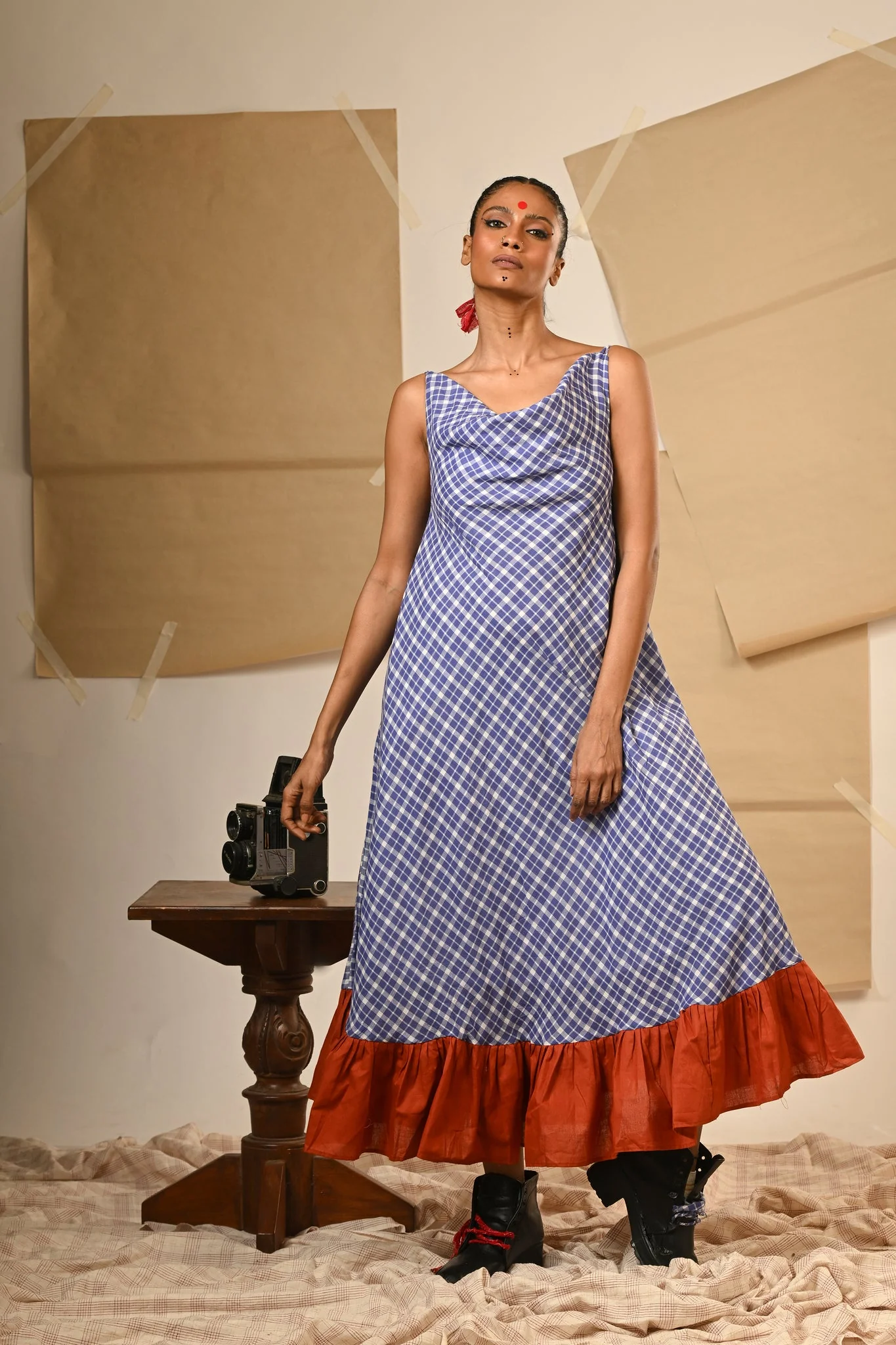 Spaghetti Cowl Dress