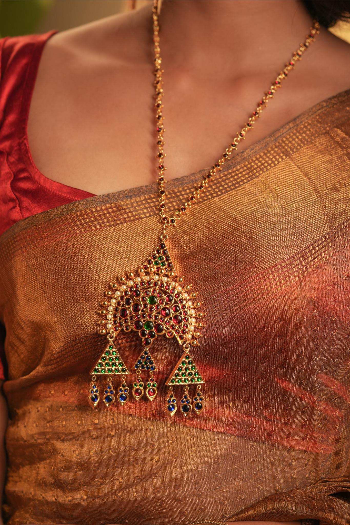 Statement Temple Necklace with Moon Motifs - Image 8