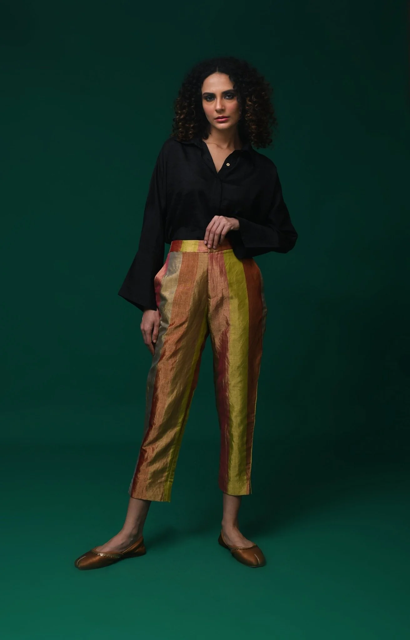 Straight Cut Tissue Trouser- Pink & More - Image 2