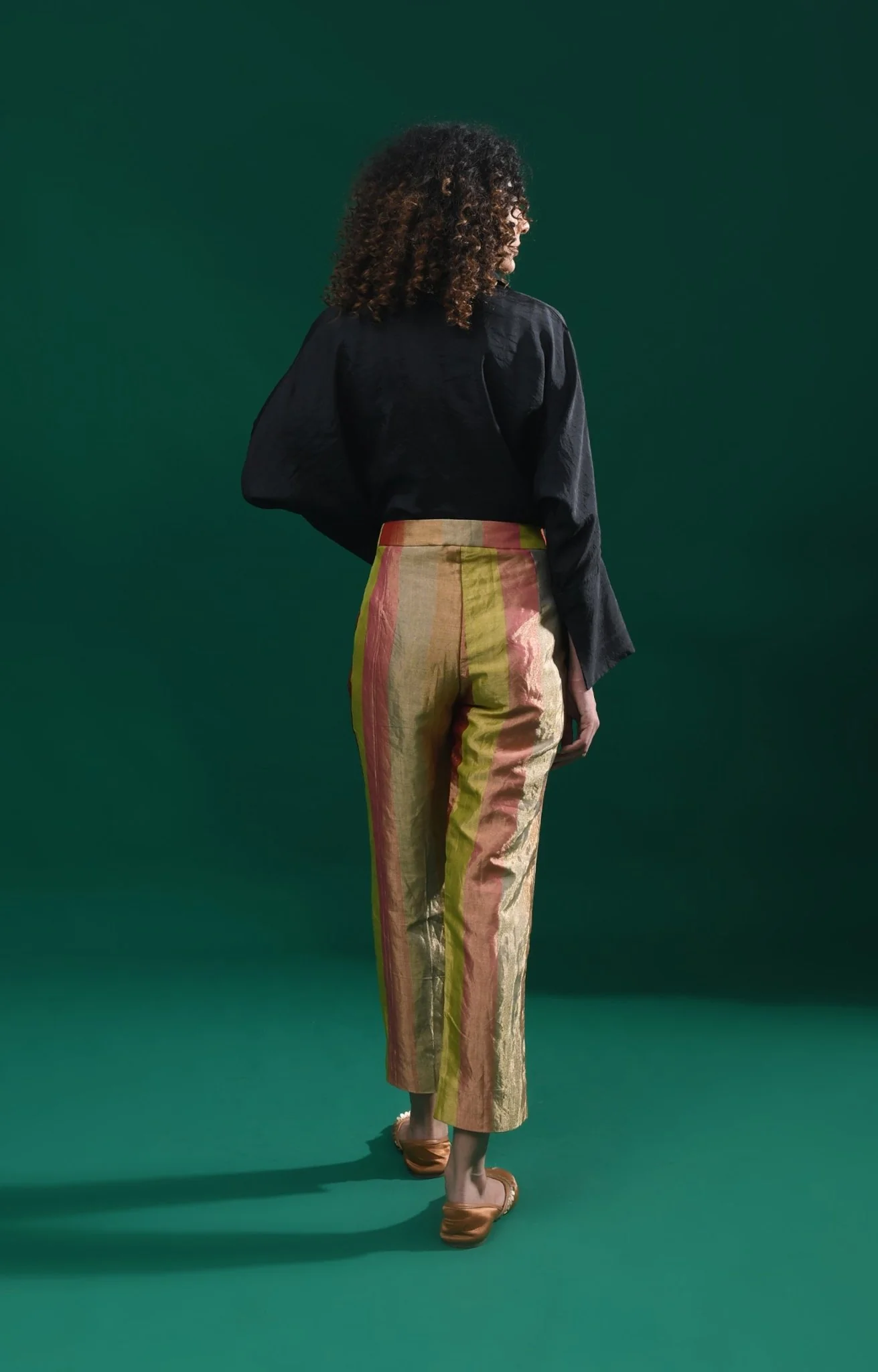 Straight Cut Tissue Trouser- Pink & More - Image 4