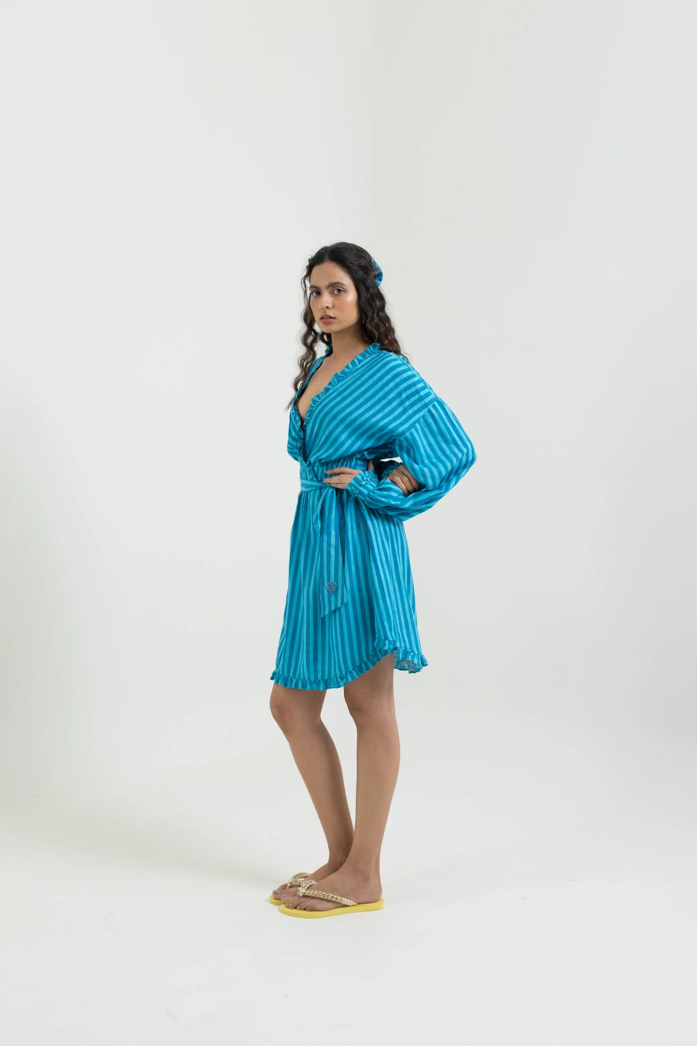 Stripes Dress With Belt - Image 7