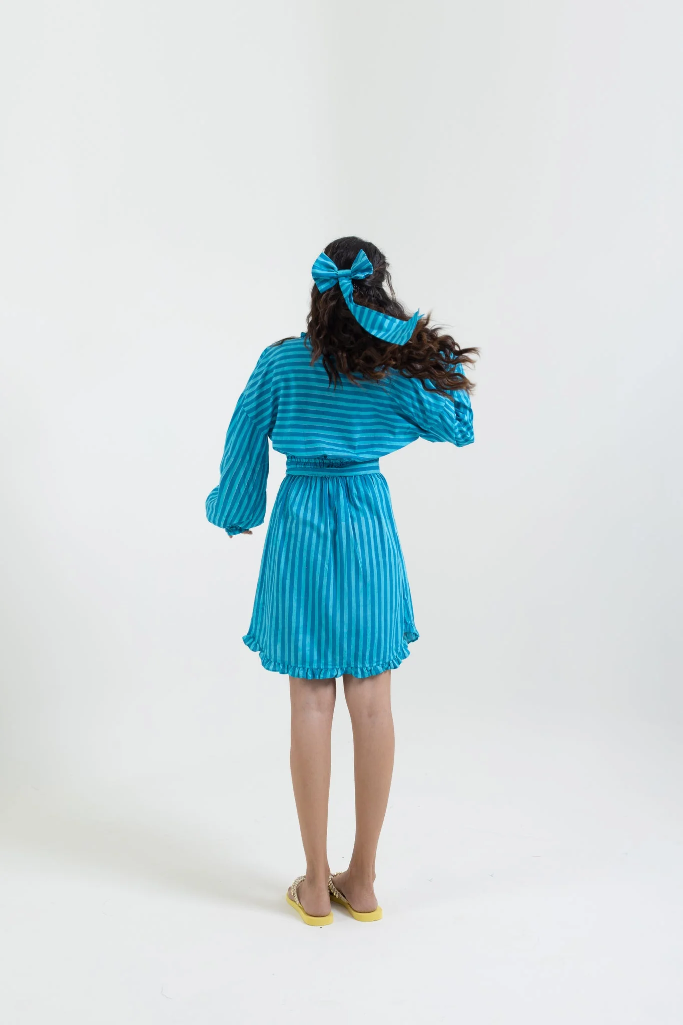 Stripes Dress With Belt - Image 9