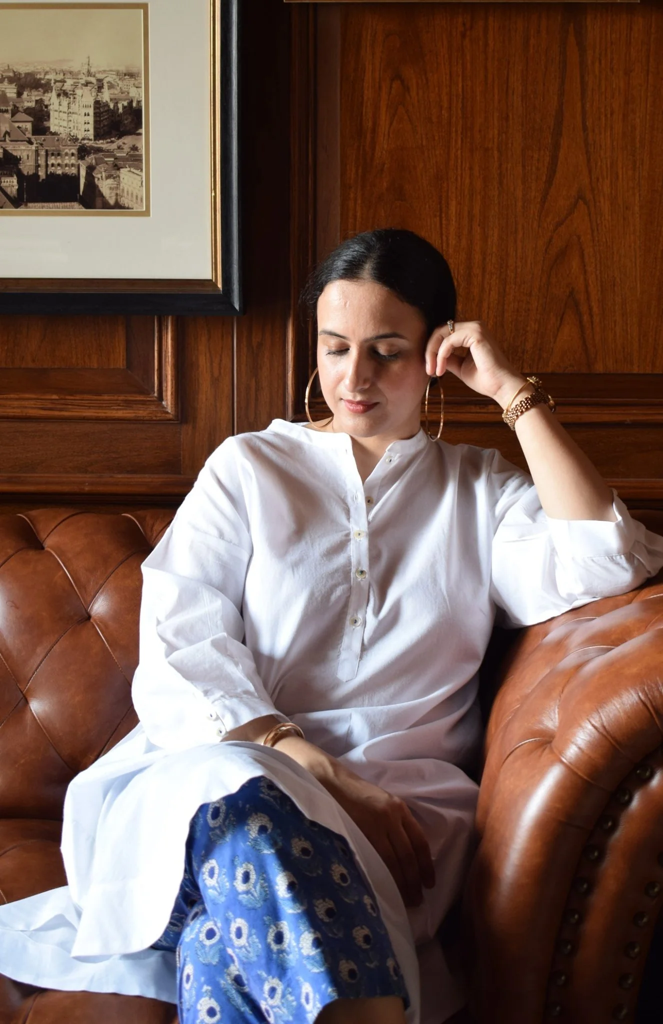 Sunkissed White Anti-fit Kurta with Placket - Image 6