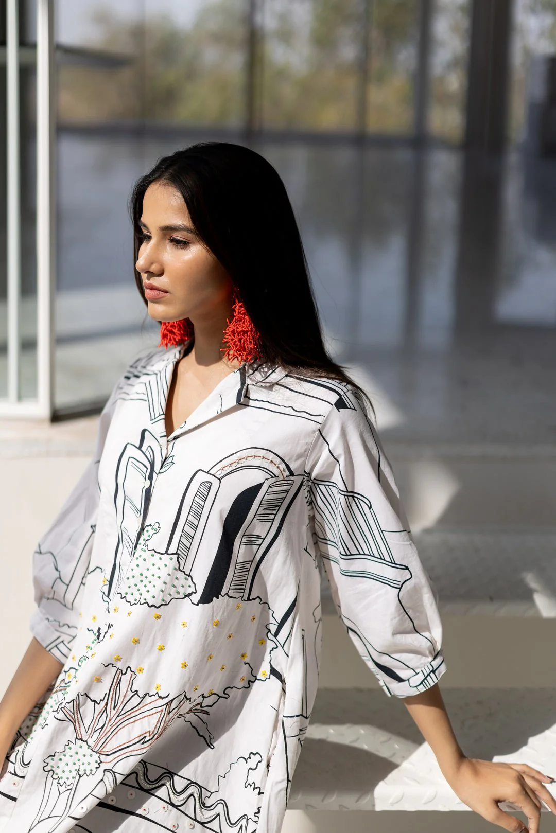 Sunlit Vistas Embroidered Dress - Image 3