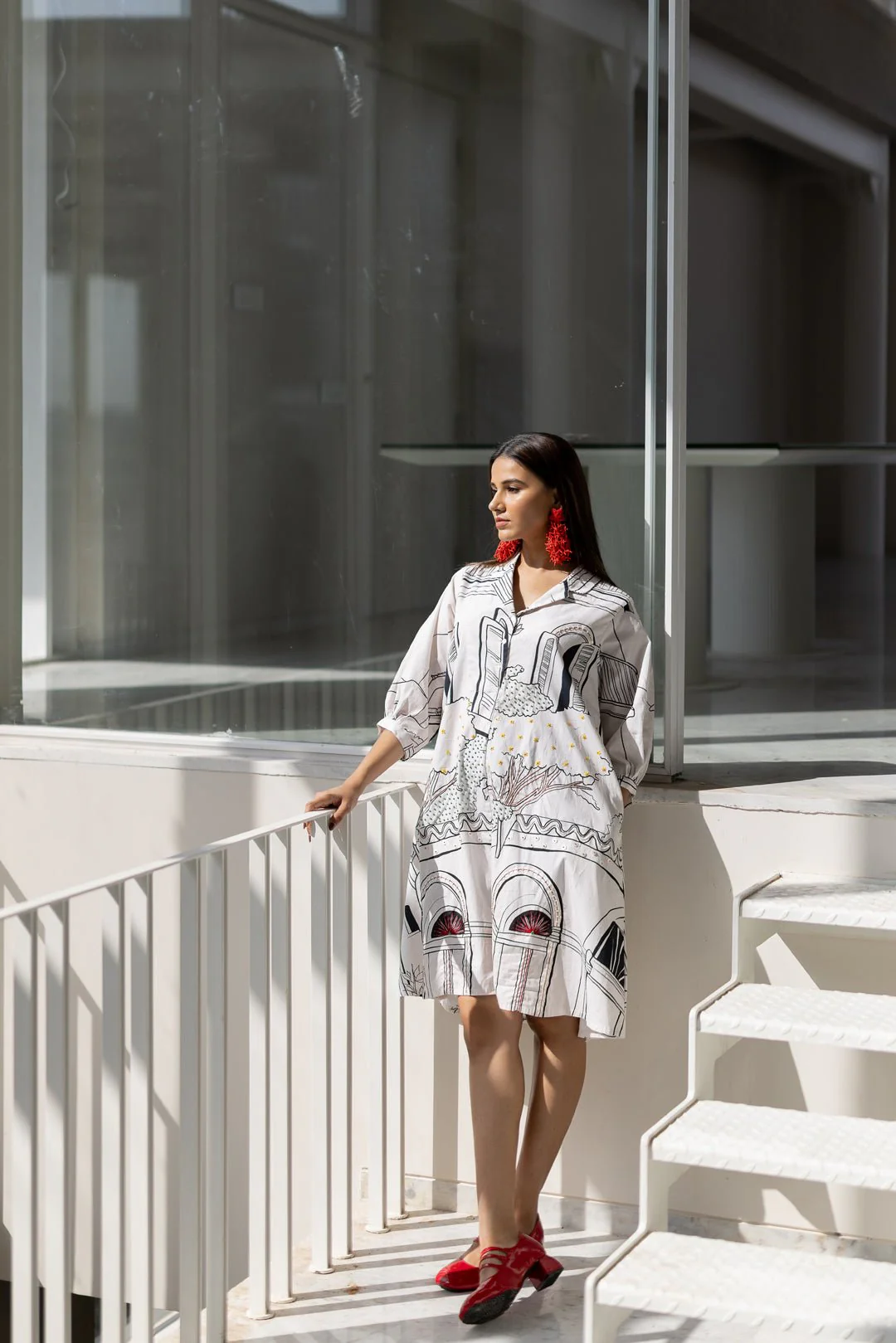 Sunlit Vistas Embroidered Dress - Image 4