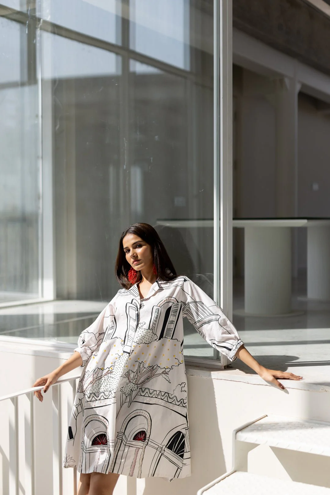Sunlit Vistas Embroidered Dress - Image 5