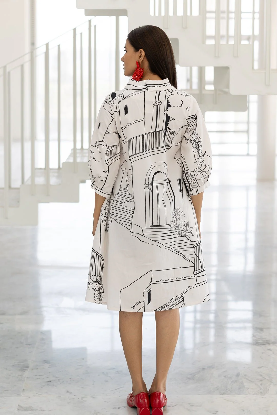Sunlit Vistas Embroidered Dress - Image 8