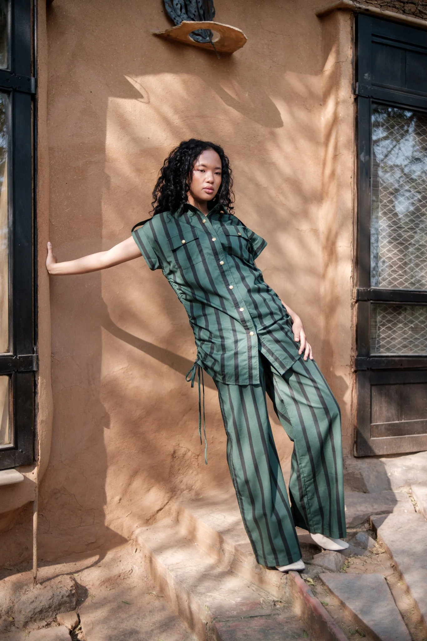 Sunrise Gather Dress - Stripe Print - Image 7